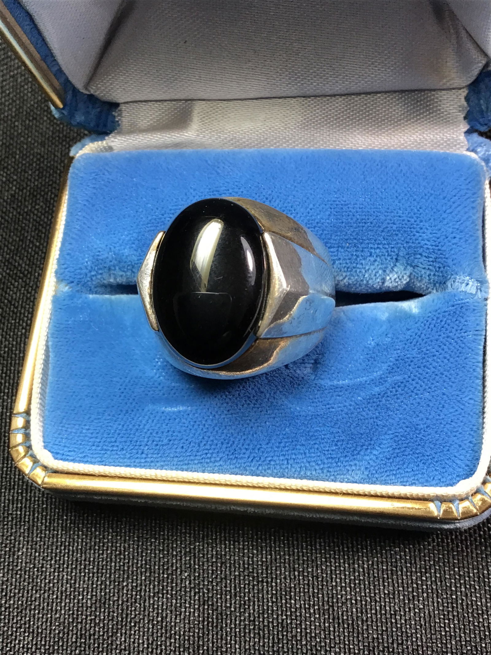 Black Onyx on 925 Sterling Ring Ring size 9.5 (1 of 5)