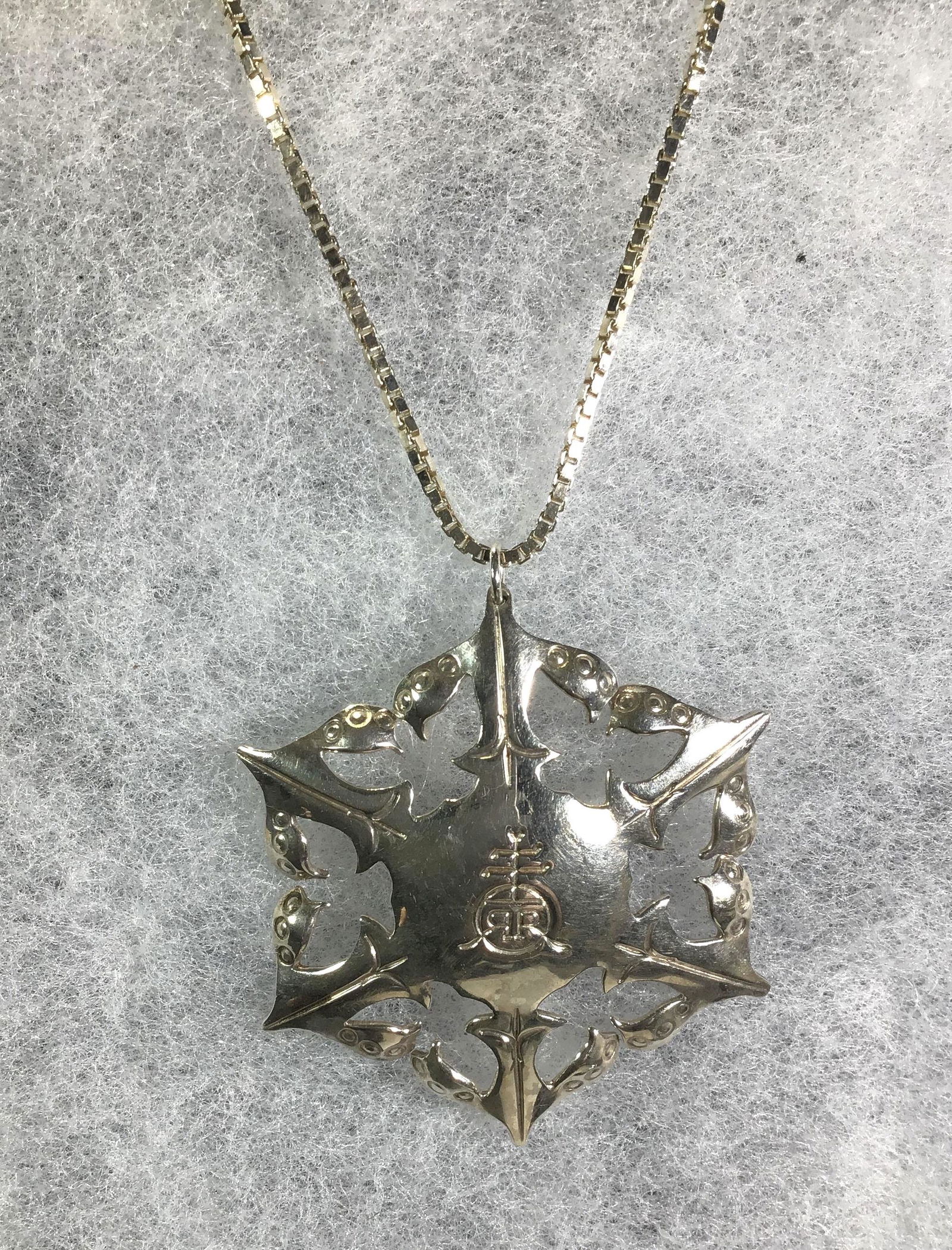 Roycroft Signed Pendant on 925 Chain 1995 #35 signed on (1 of 6)