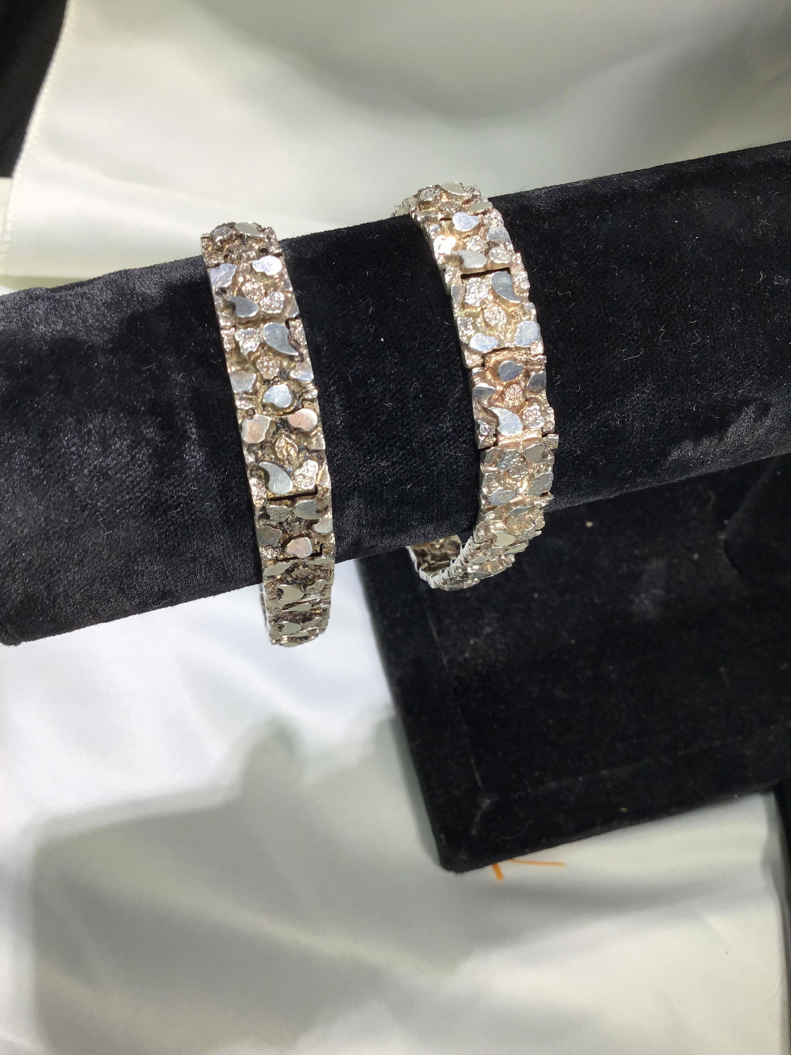 Nugget Sterling Bracelets - Matching Set Great Original (1 of 5)