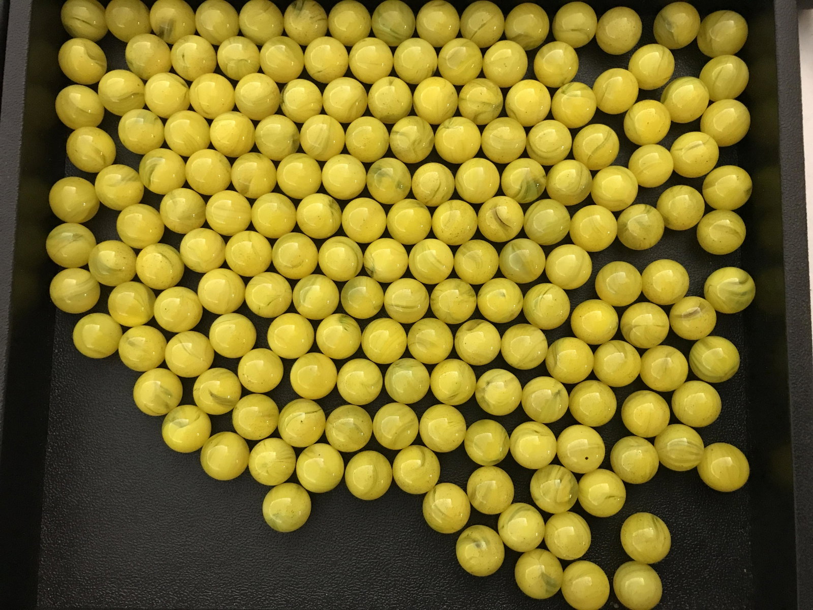 Vintage Fluorescent NOS Machine Made Marbles 170: 170 marbles Pee Wees marbles made for machines in mint shape