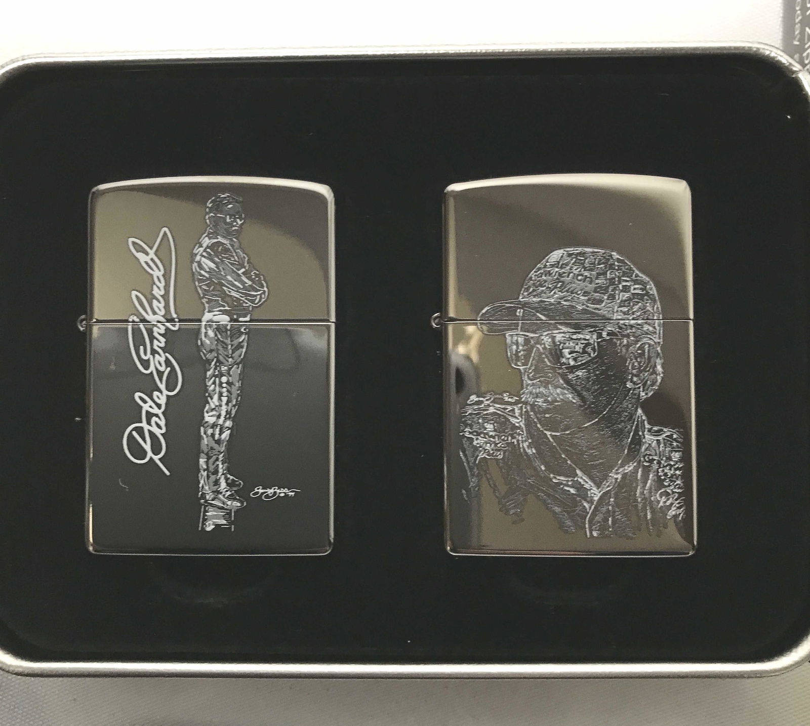 Dale Earnhardt Zippo Lighter signed by Sam Bass 2.25 (1 of 5)