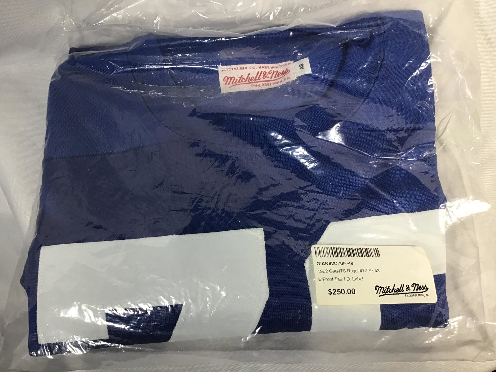 1962 Mitchell and Ness Giants Royal Jersey Number 70 in (1 of 5)