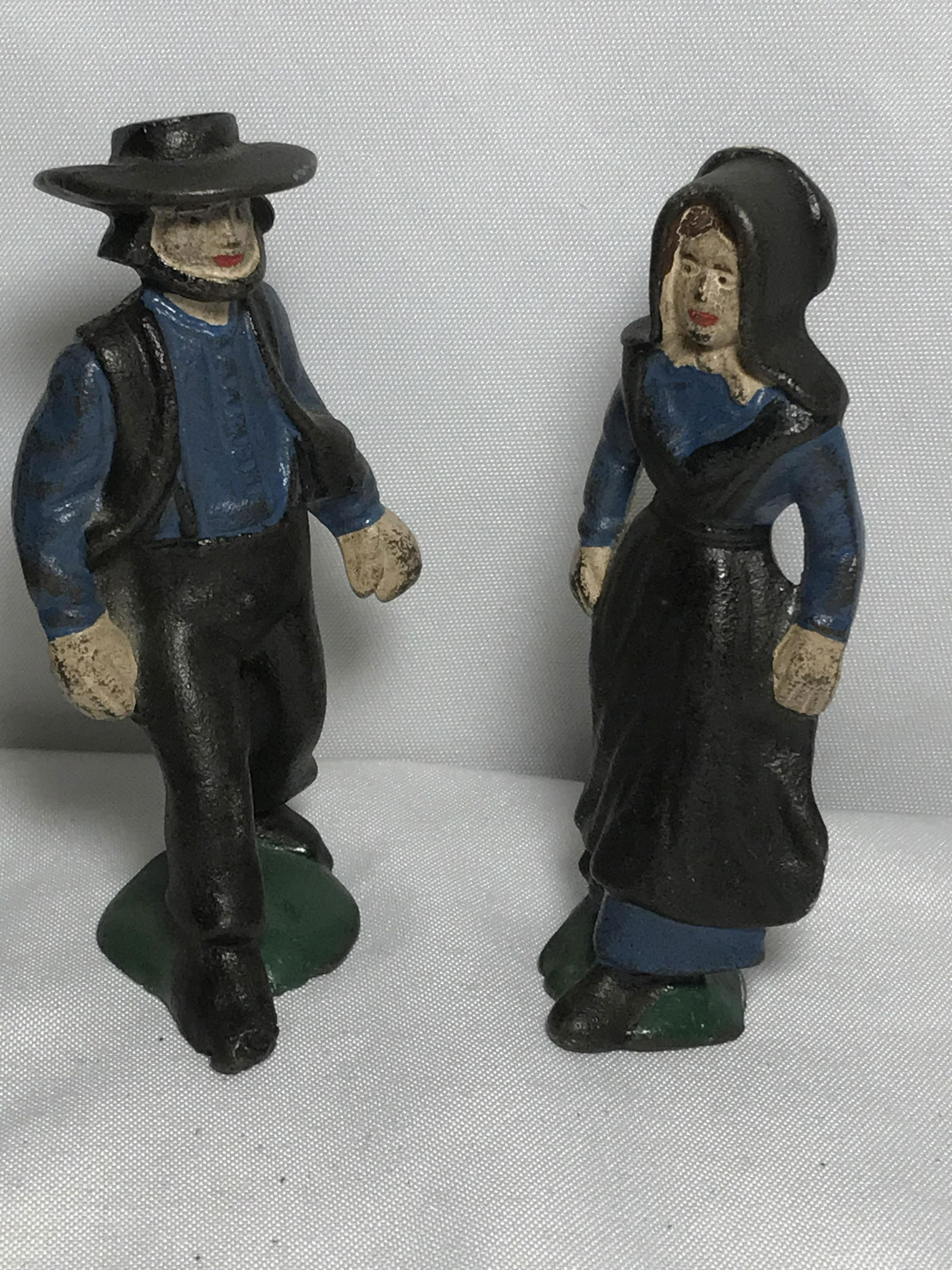 Early Iron Hand Painted Amish Couple Each measures 5 (1 of 5)