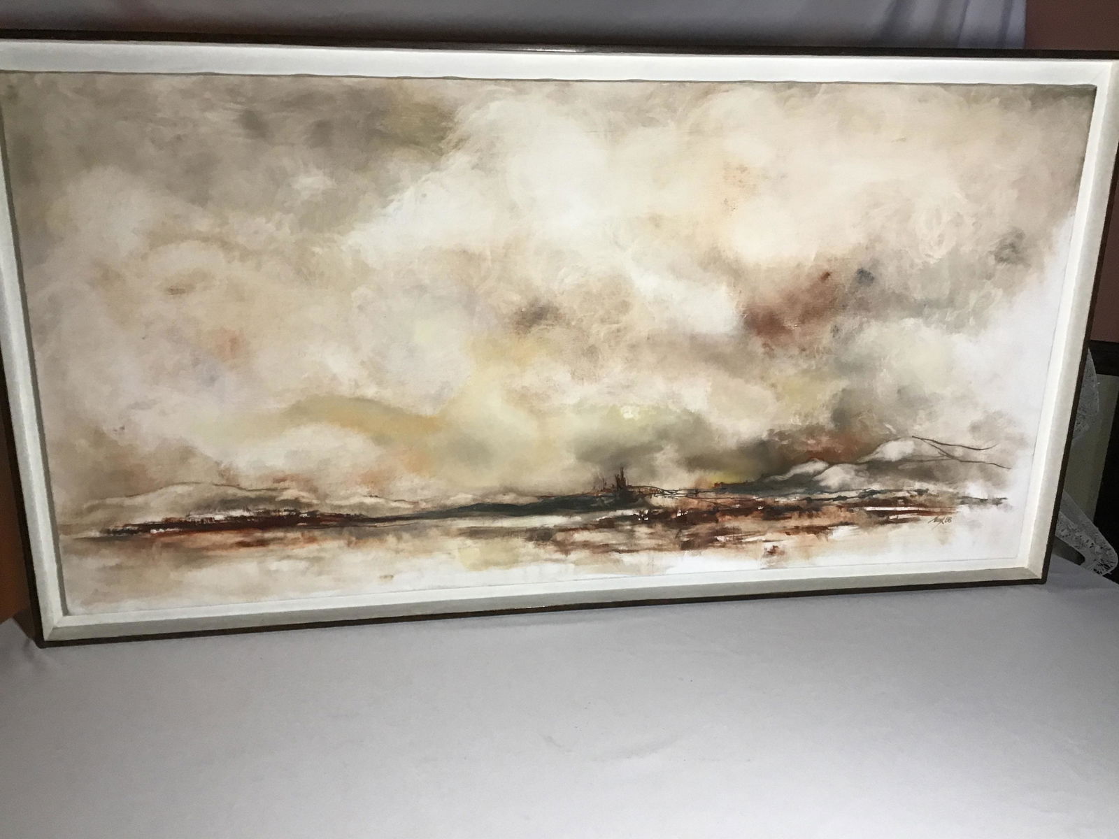 Thundercloud" by Irving Mink 1968 Birth of 70s: Birth of 70s Earthtone movement oil on canvass Measures 51" x 27"