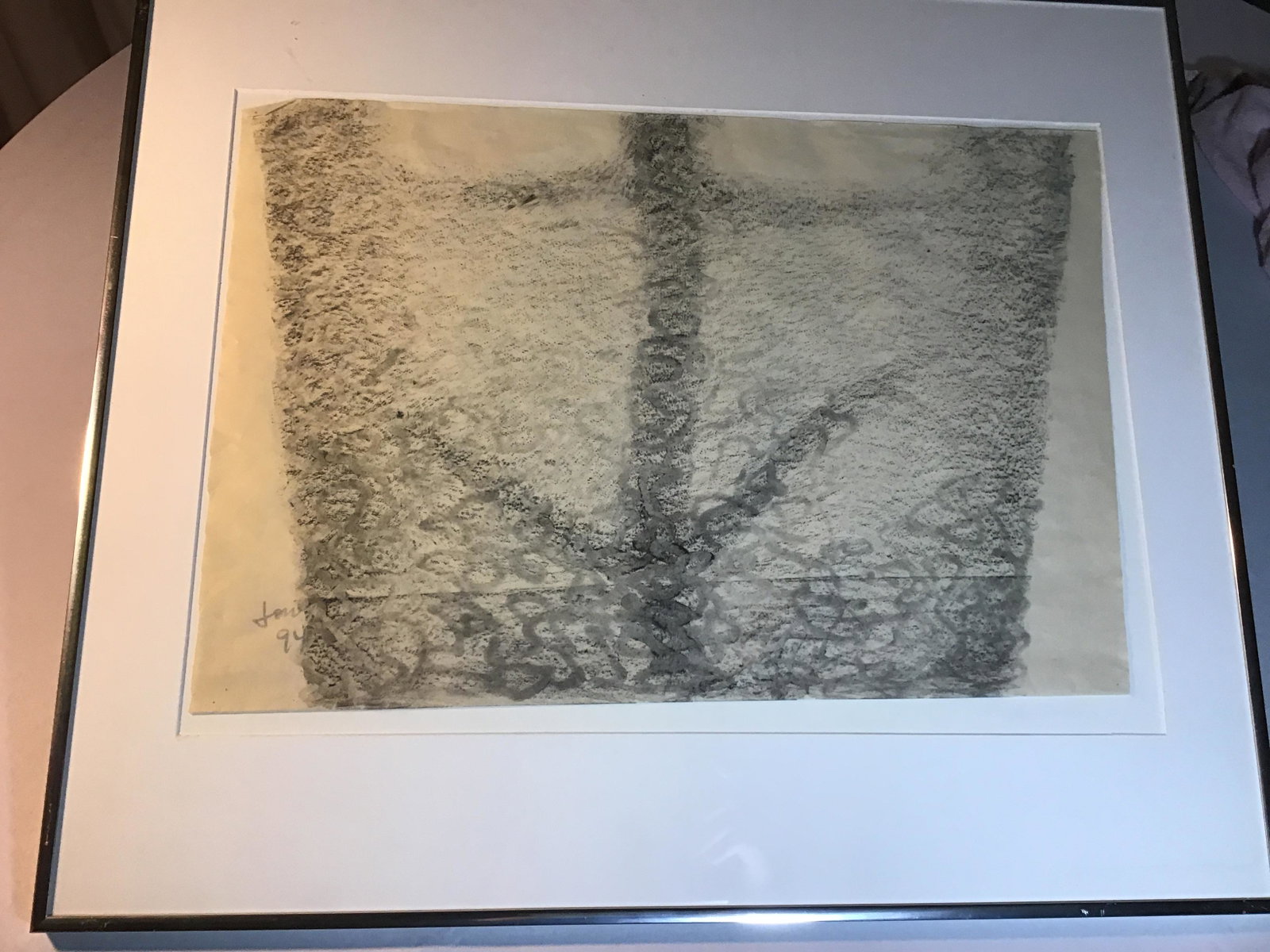 Curtain Time" Monotype by Jackie Felix Measures 28.25": Measures 28.25" x 24"