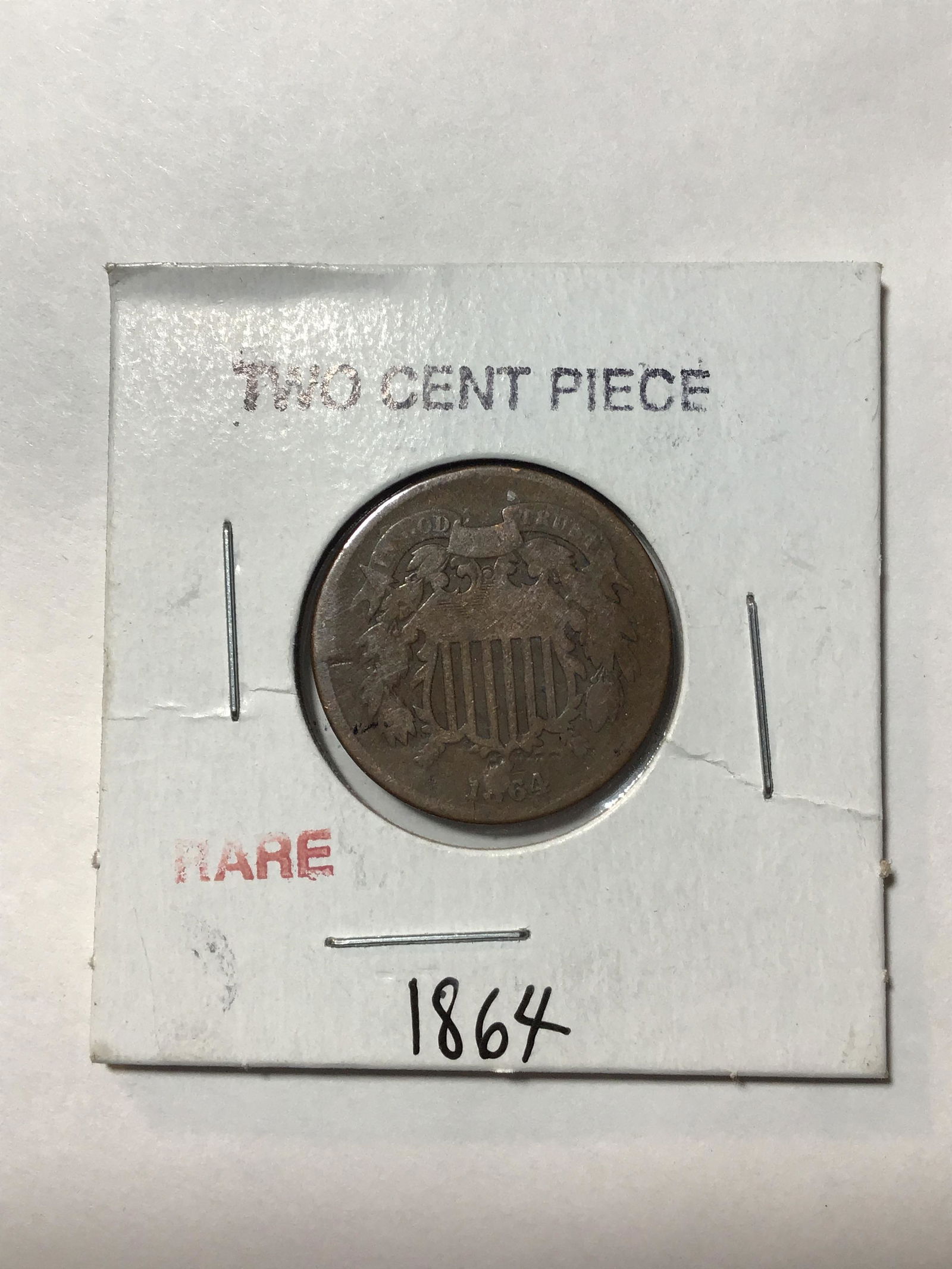 1864 Two Cent Coin . (1 of 4)