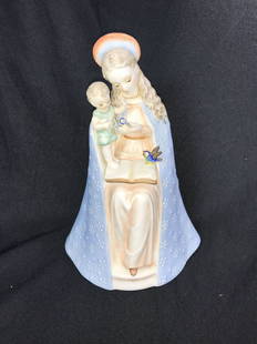 Madonna and Child Flower Hummel Goebel Hummel Madonna in Flower Dress w/ Standing: Goebel Hummel Madonna in Flower Dress w/ Standing Child Measures 9 inches tall