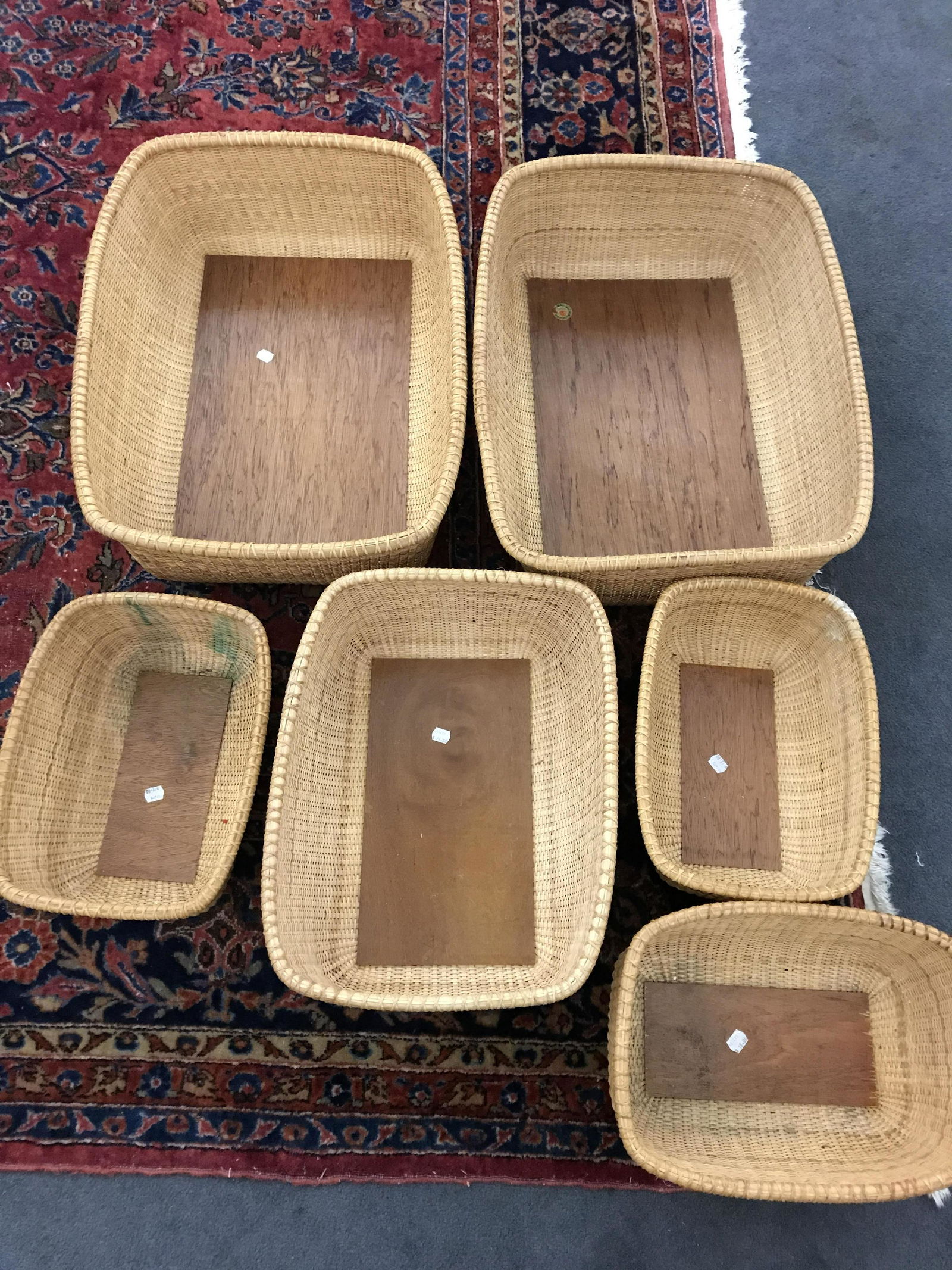 Basket Lot 6 total baskets Largest baskets measure 2 foot by 18 inches (1 of 8)