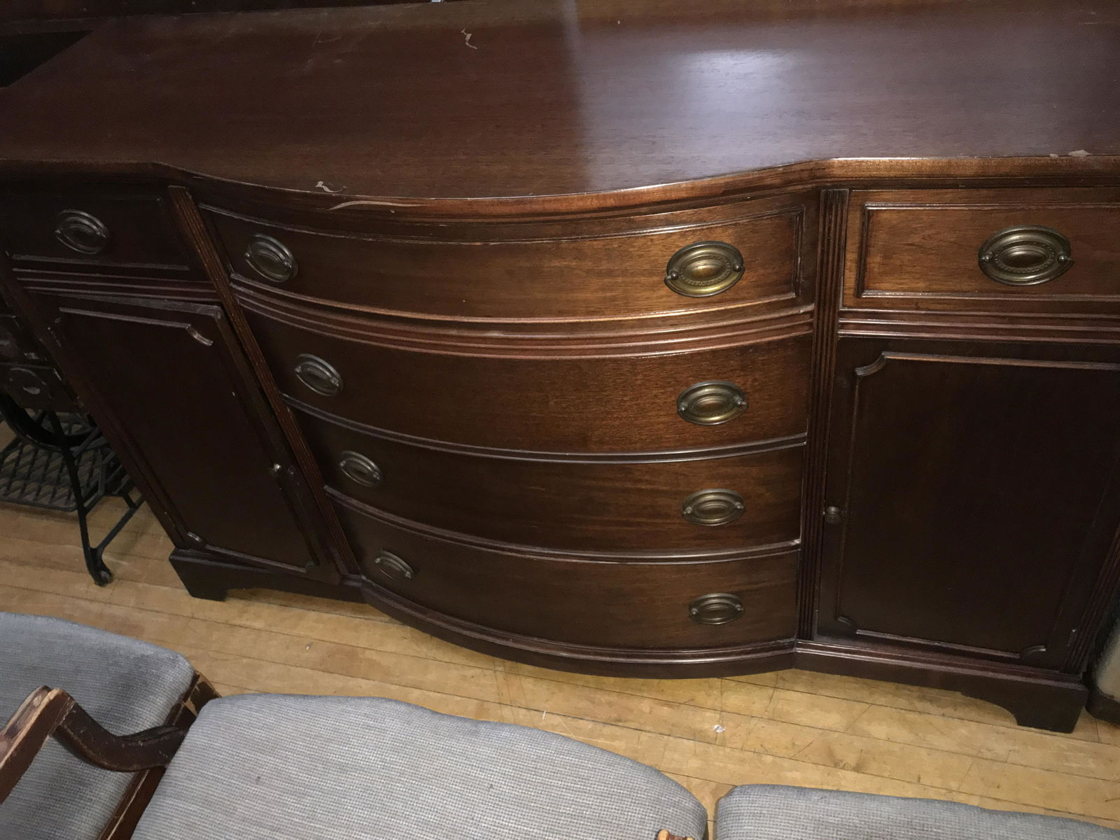 Duncan Phyfe Buffet Measures 36.5 inches tall by 5 feet wide by 21 inches deep: Measures 36.5 inches tall by 5 feet wide by 21 inches deep