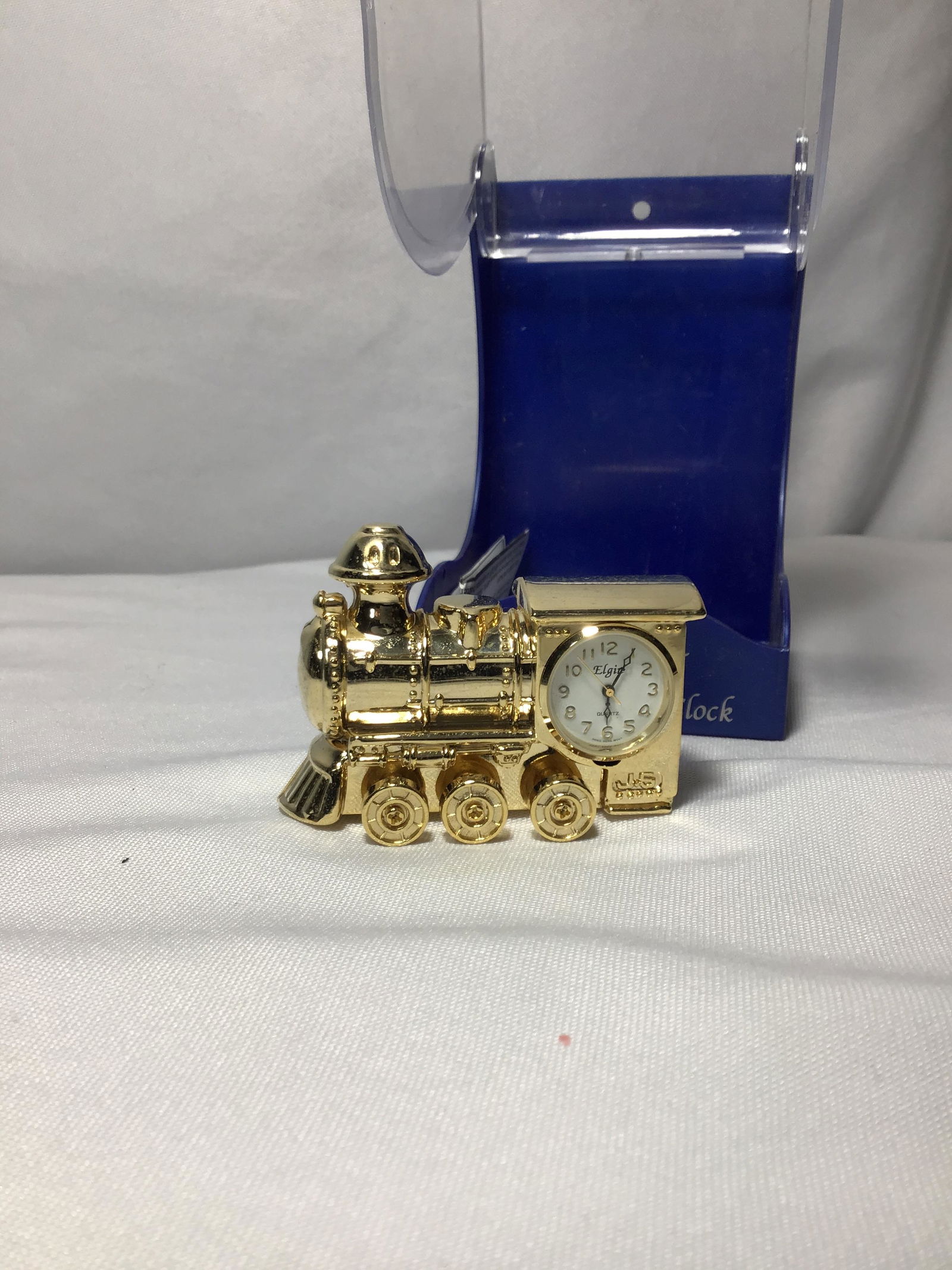 Elgin Collectible Mini Clock Railroad in org case Clock measures 3 x 1.5 inches (1 of 5)