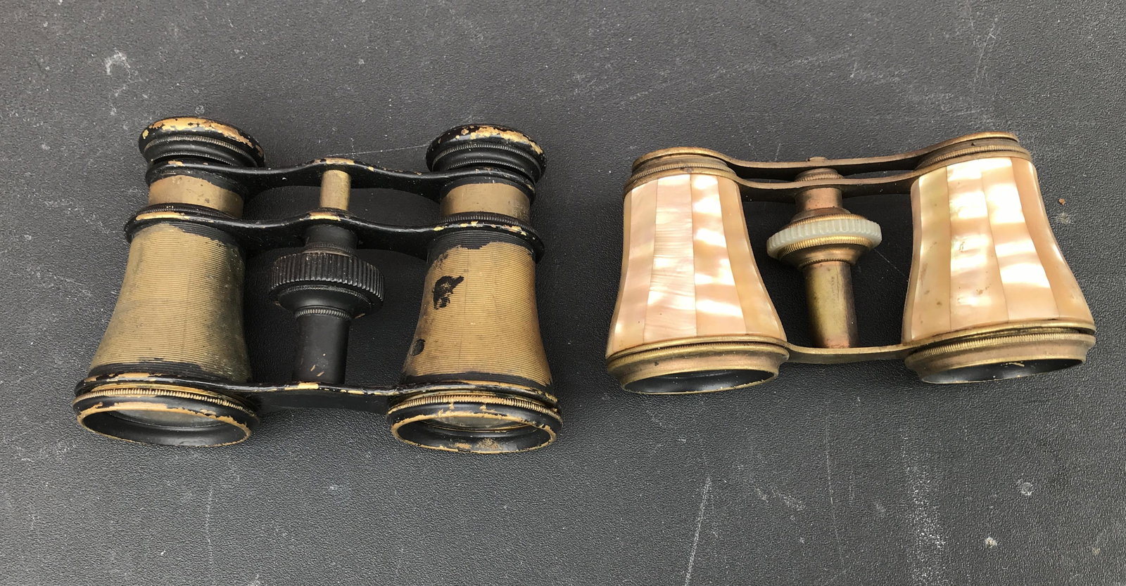 Vintage antique opera binoculars set of two measures to be approximately 2 inches long and the other (1 of 5)