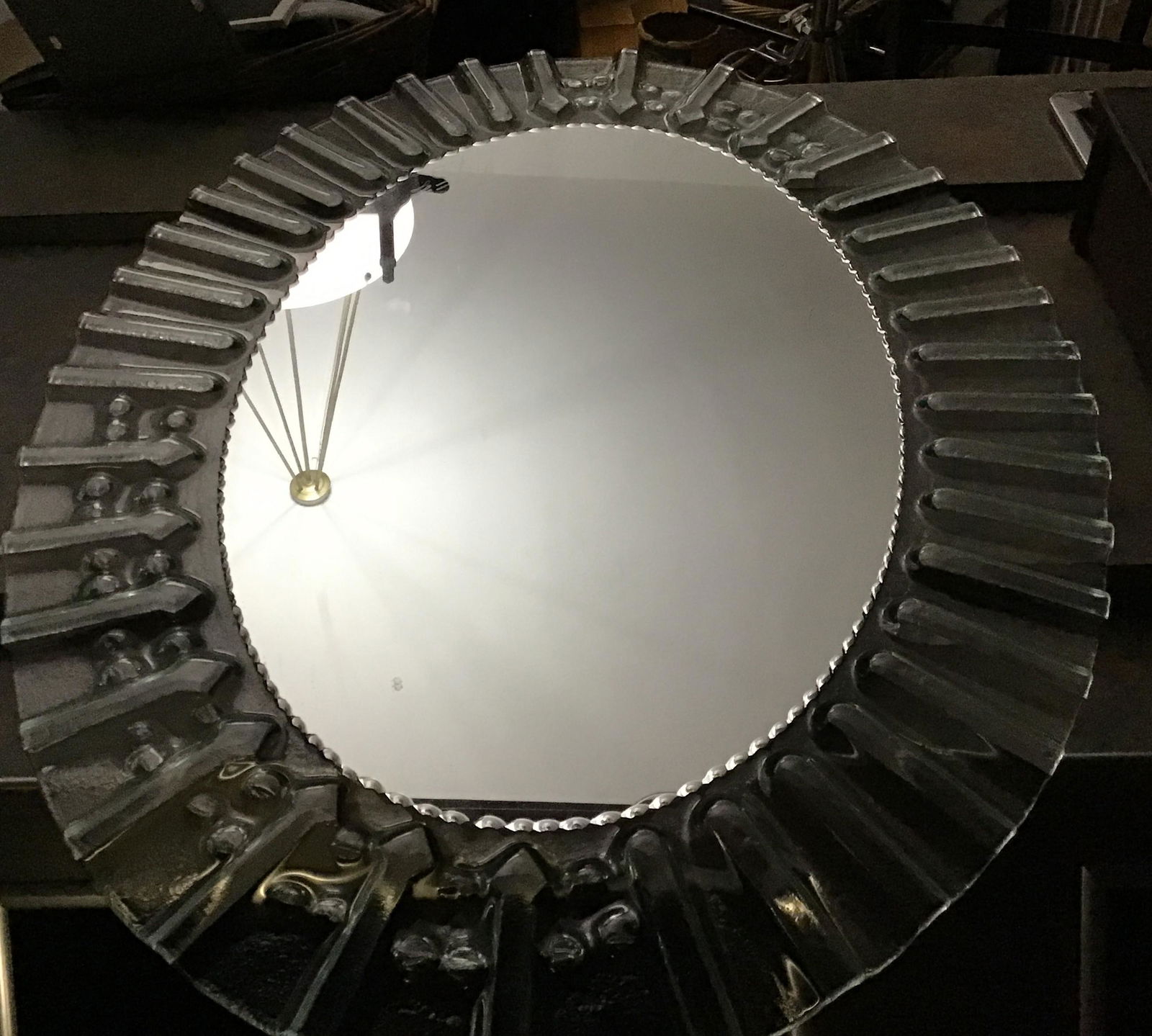 Blenco Art t Glass framed mirror 1970s . (1 of 4)