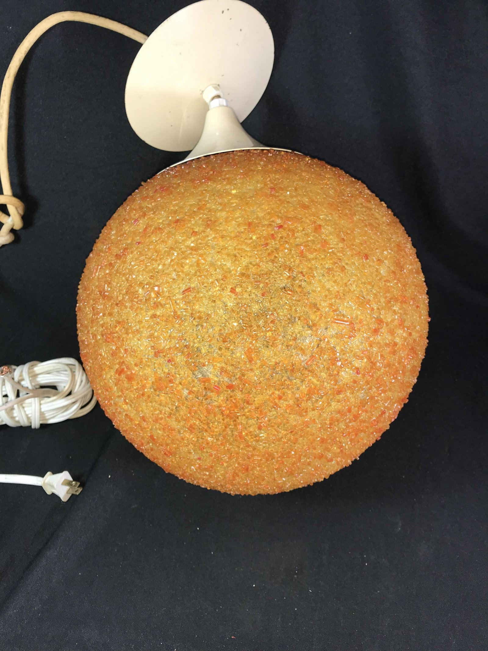 Retro Hanging Lamp Globe measures approximately 11 inches in diameter (1 of 7)