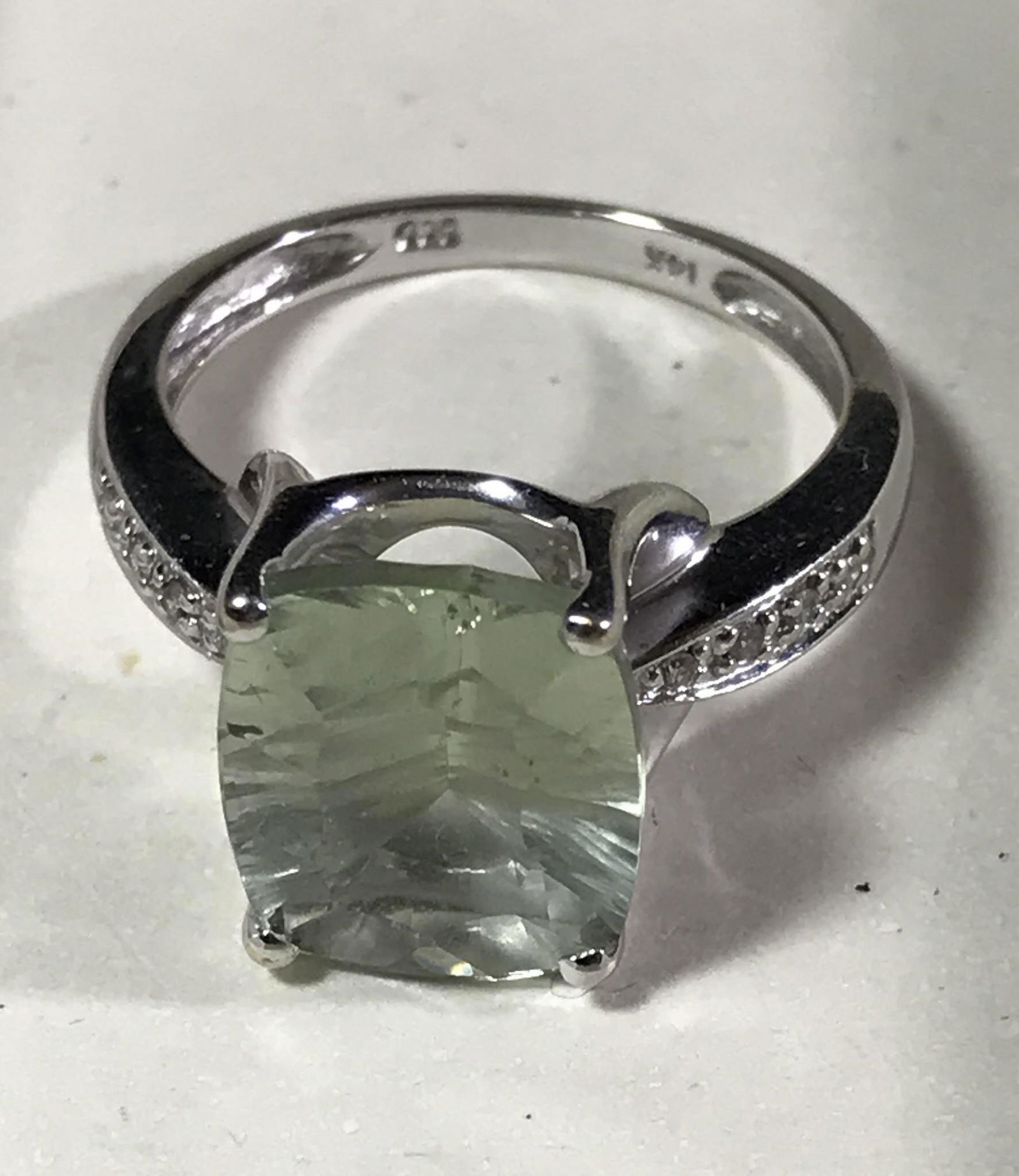 Elegant 14kt Cocktail Ring w/ Green Amethyst Ring size 7.5 (1 of 9)