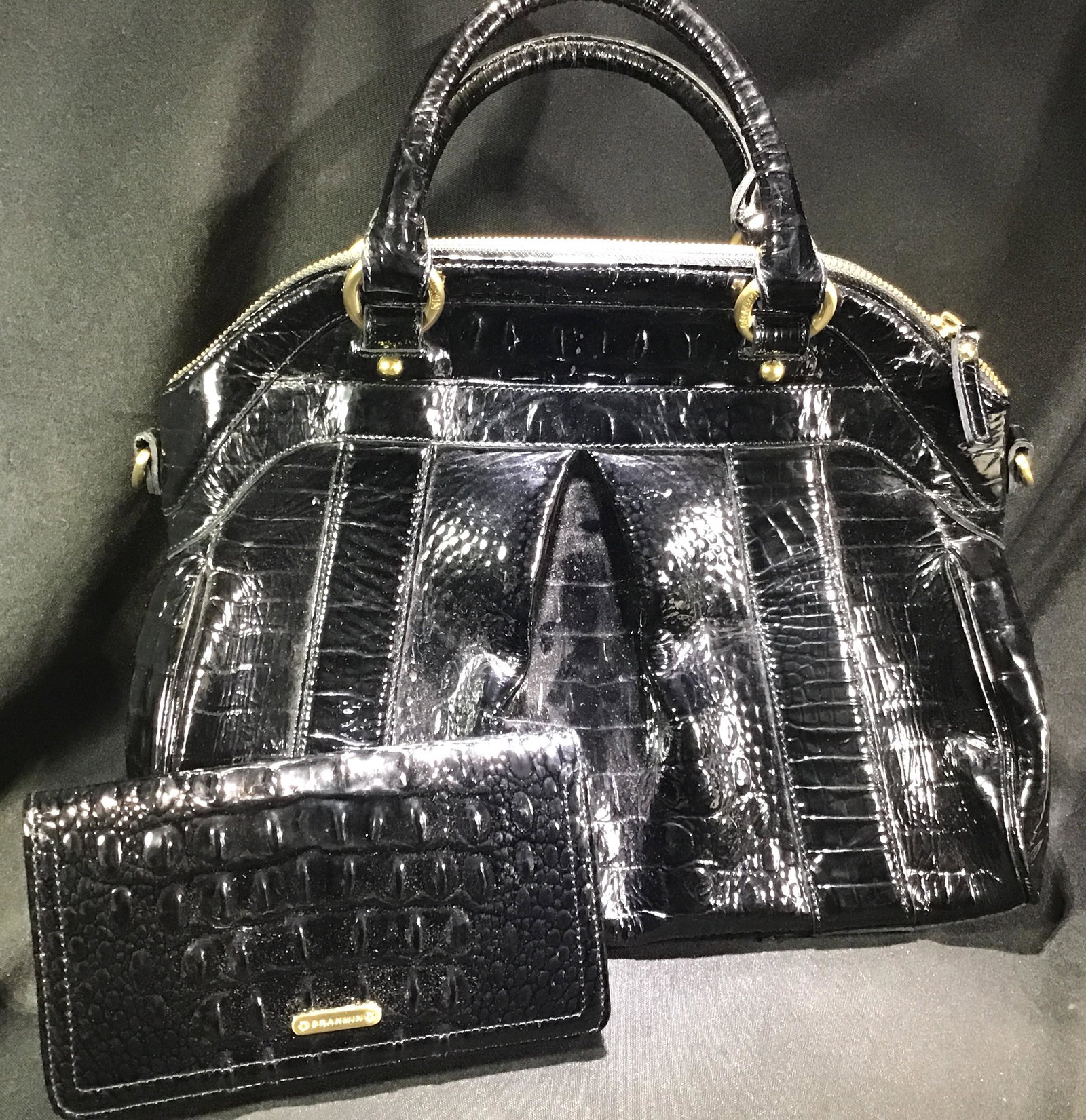 Brahmin Patent Leather w/ Strap & Matching Wallet .: .