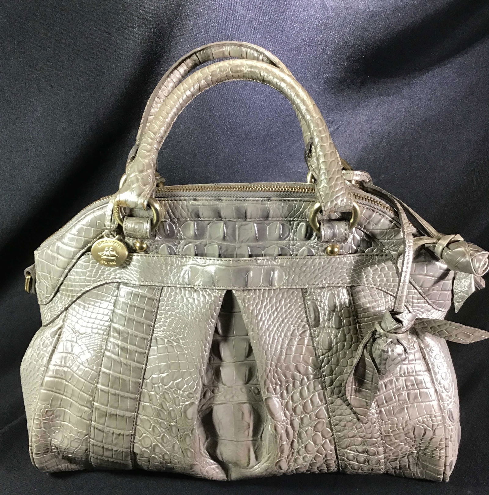 Brahmin Alabaster Purse w/ Makeup Bag, Wallet & Keychain (1 of 20)