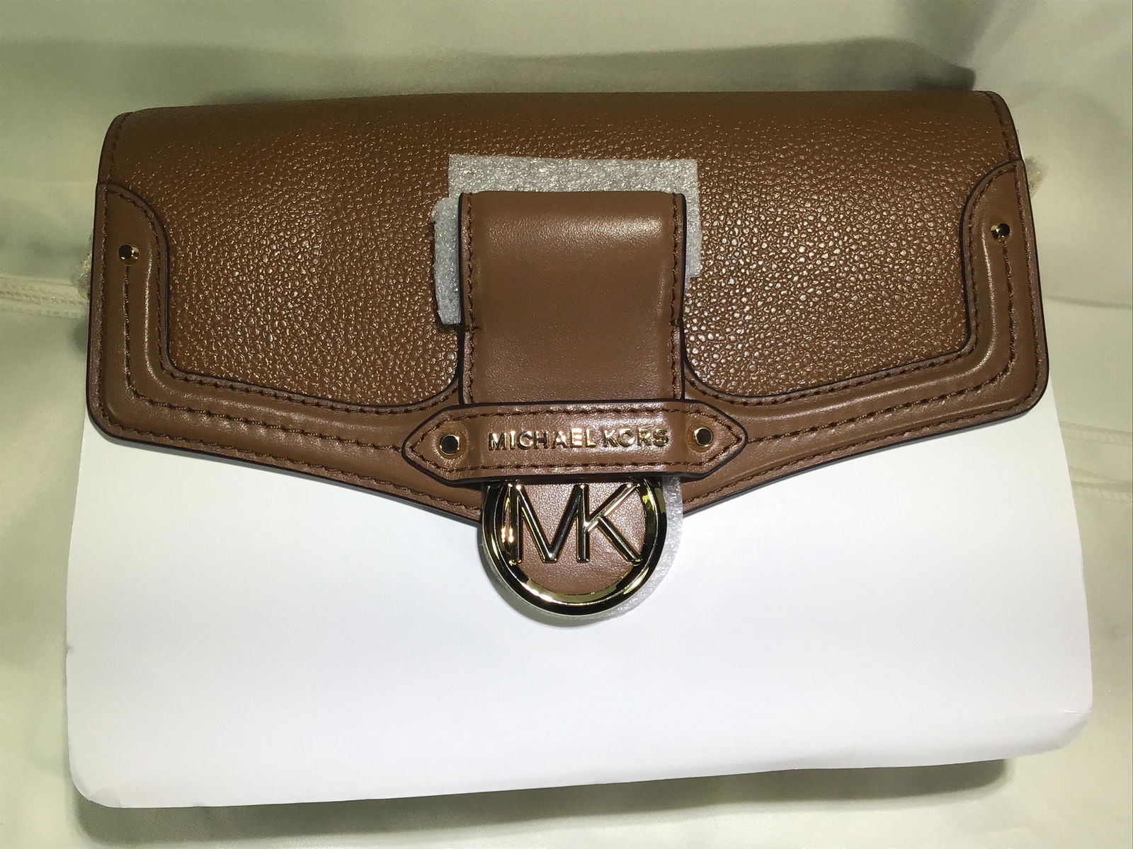 Michael Kors Jessie Md Flap Shoulder Purse Leather: Leather