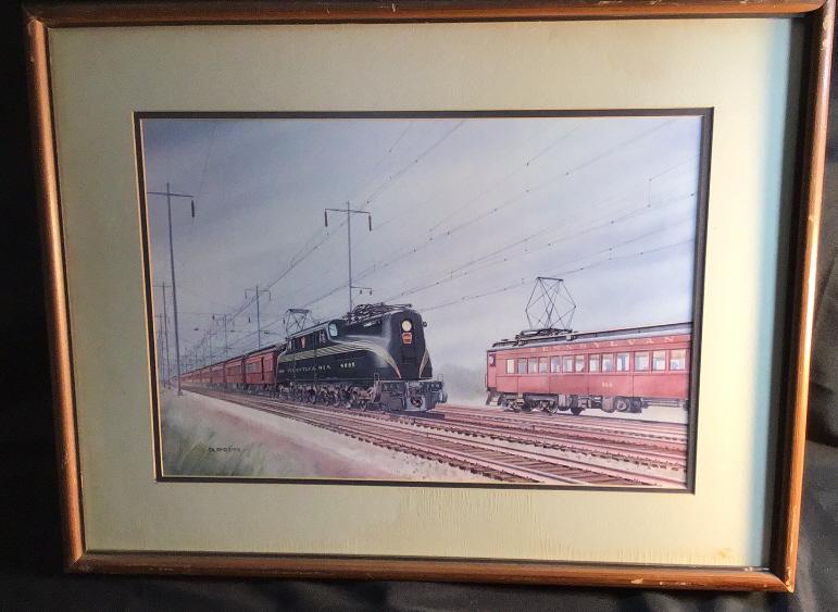 1979 Gil Reid Pennsylvania Railroad Train Lithograph Measures 26 x 20 1/2 (1 of 5)