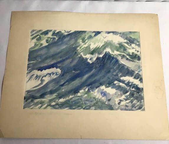 Original â€œSea Rhythm â€œ 1932 Watercolor By Ethelyn Pratt Cobb Measures H 15 1/2 x L 19 (1 of 9)