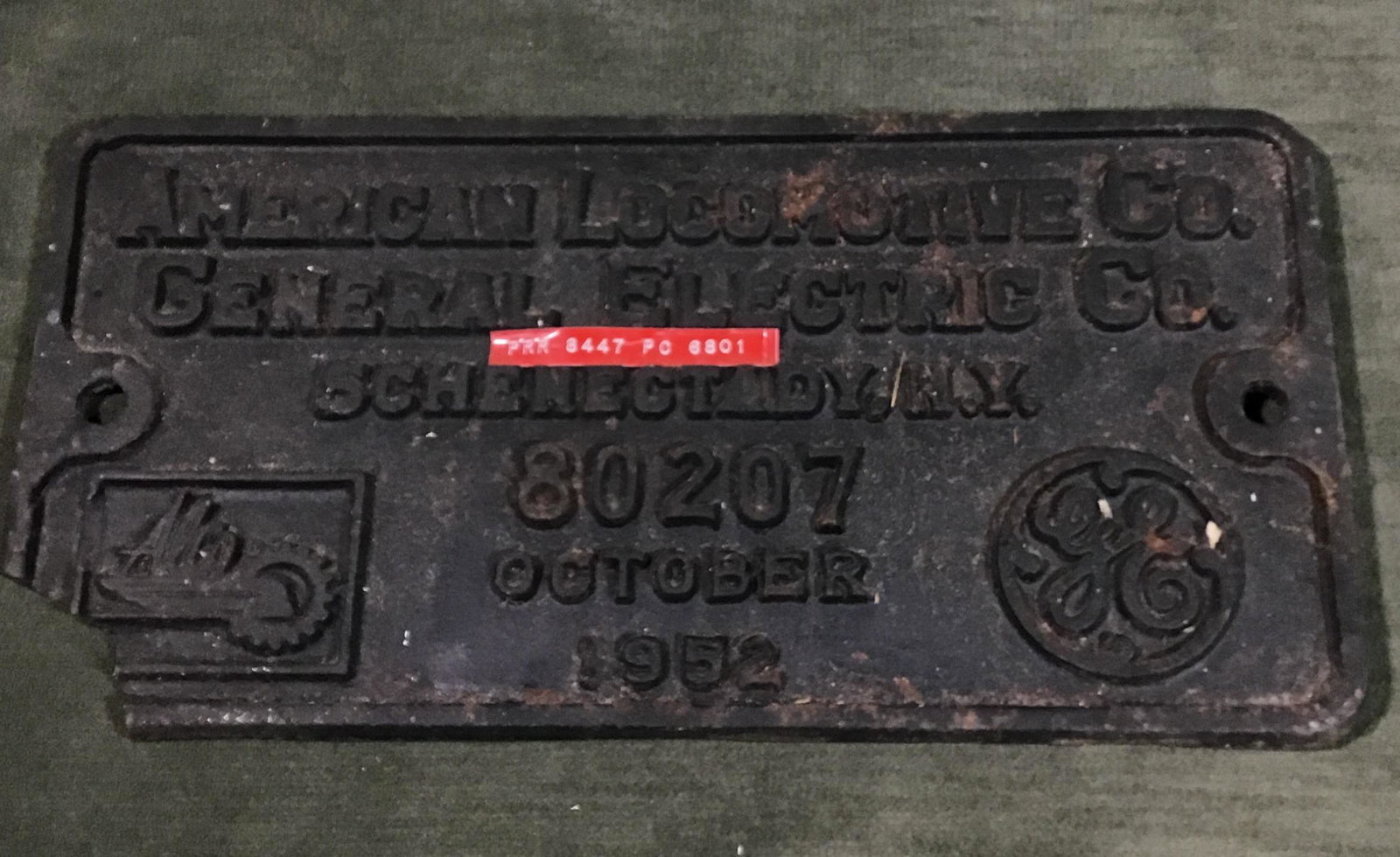 American Locomotive Company General Electric number 80207-1952 56 inches by length 12 inches (1 of 5)