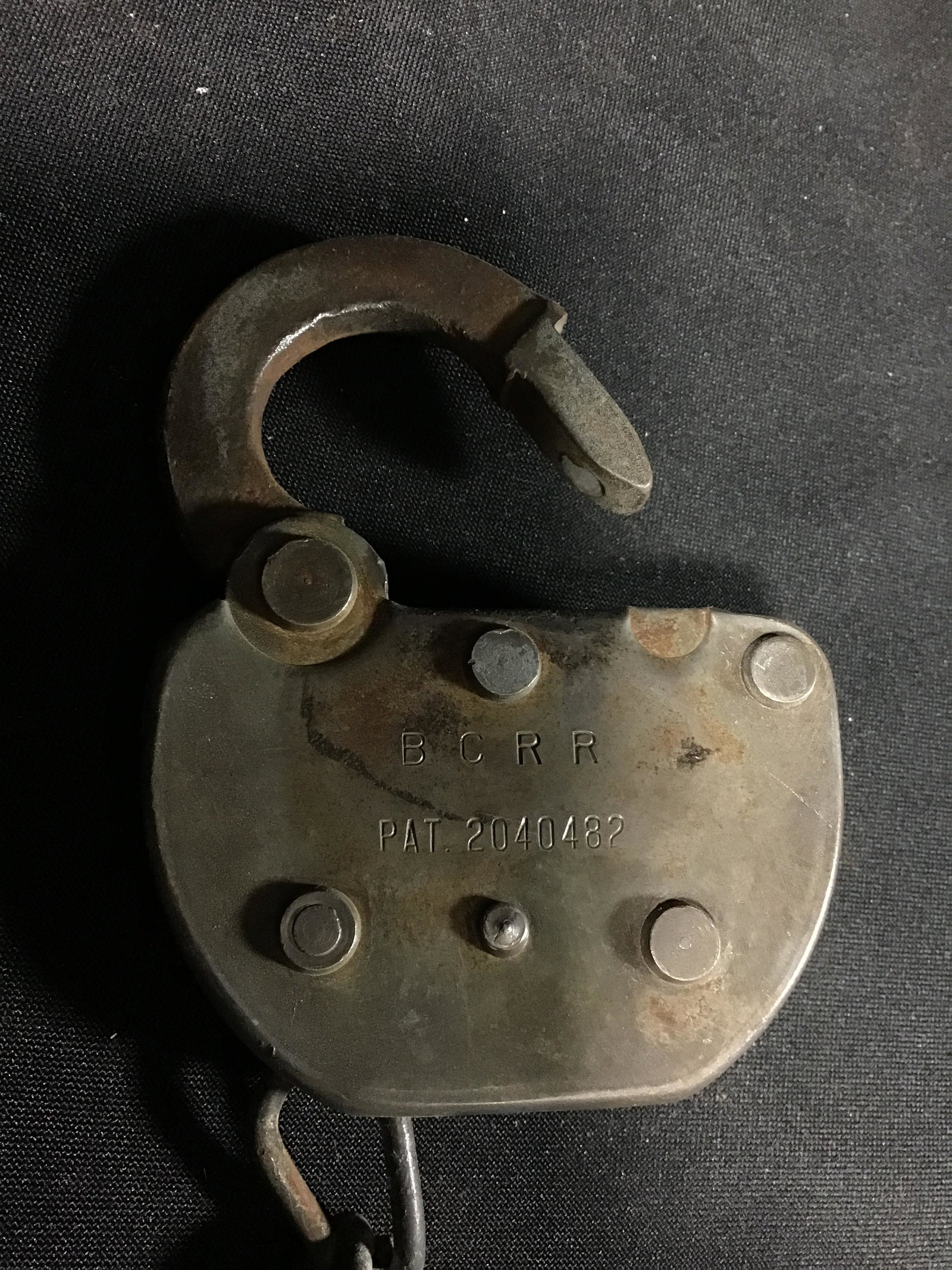 Vintage B C R R Padlock . (1 of 3)