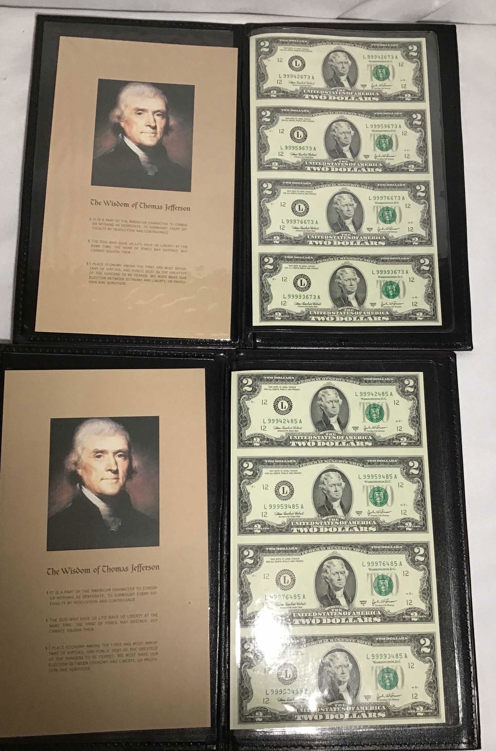 World Reserve Monetary Exchange Collectible 2    dollar bills sheets (1 of 4)