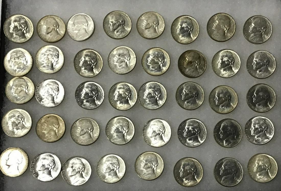 1943 War Nickels Uncirculated (40) . (1 of 4)