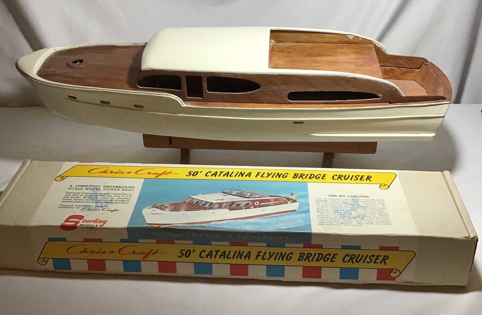 Chris Craft 50 inch Catalina Flying Bridge Cruiser kit partially built: Cruiser kit partially built