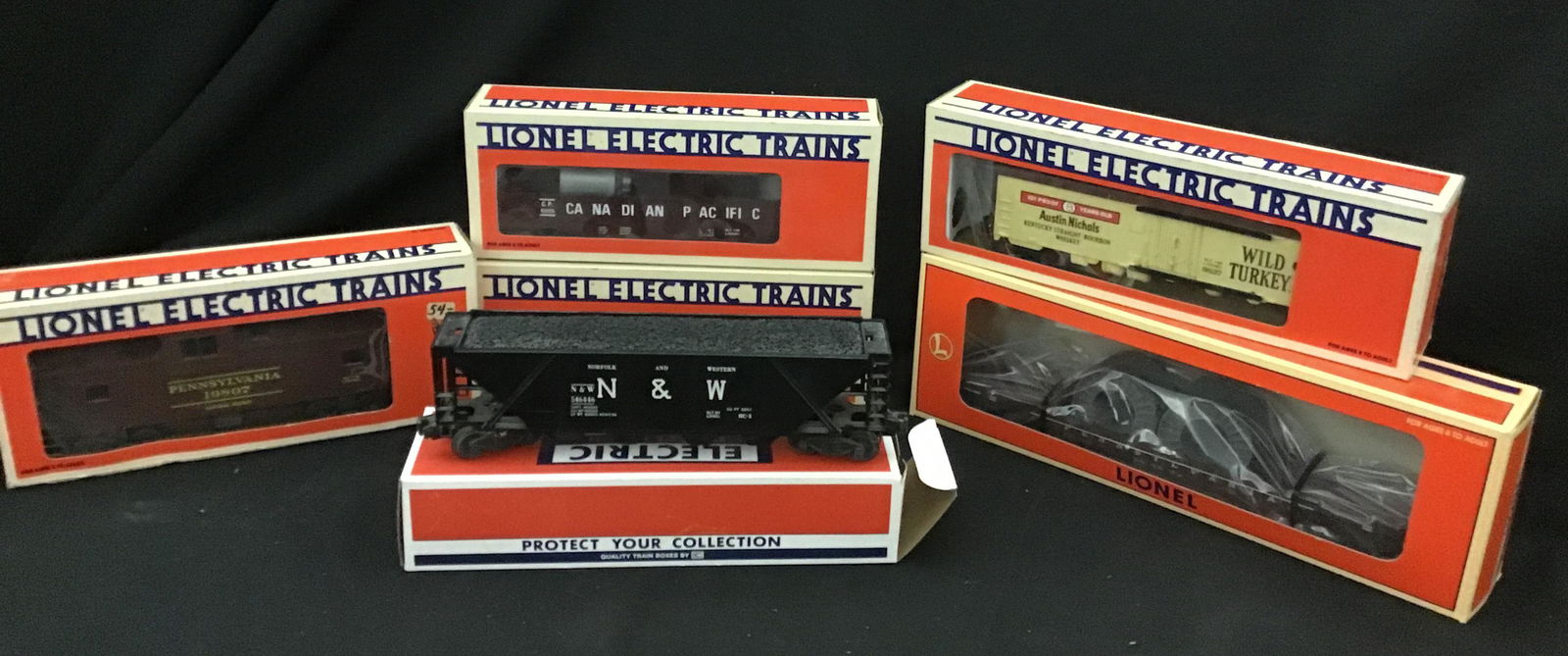 Lionel O Scale Freight Car Rolling Stock Lot of 6 6983 Pennsylvania 9837 Wild Turkey + (1 of 6)