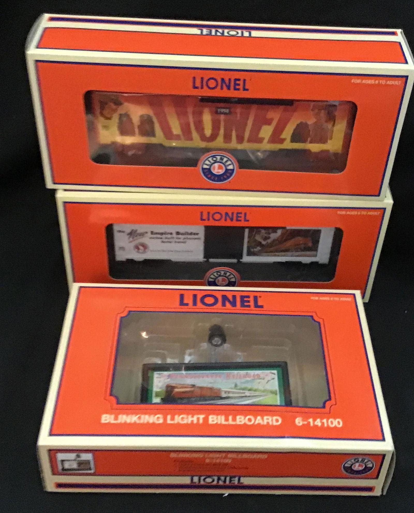 Lionel O Scale Art Boxcar Rolling Stock & Blinking Light Billboard 6-141100 1954 Art 6-29951 Great (1 of 4)