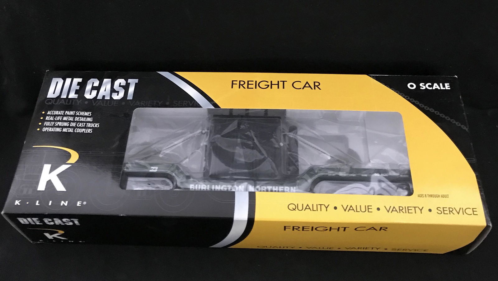 K-Line Diecast Freight Car K692-1151 Burlington Northern Depressed Center Flat Car w/ Transformer (1 of 3)