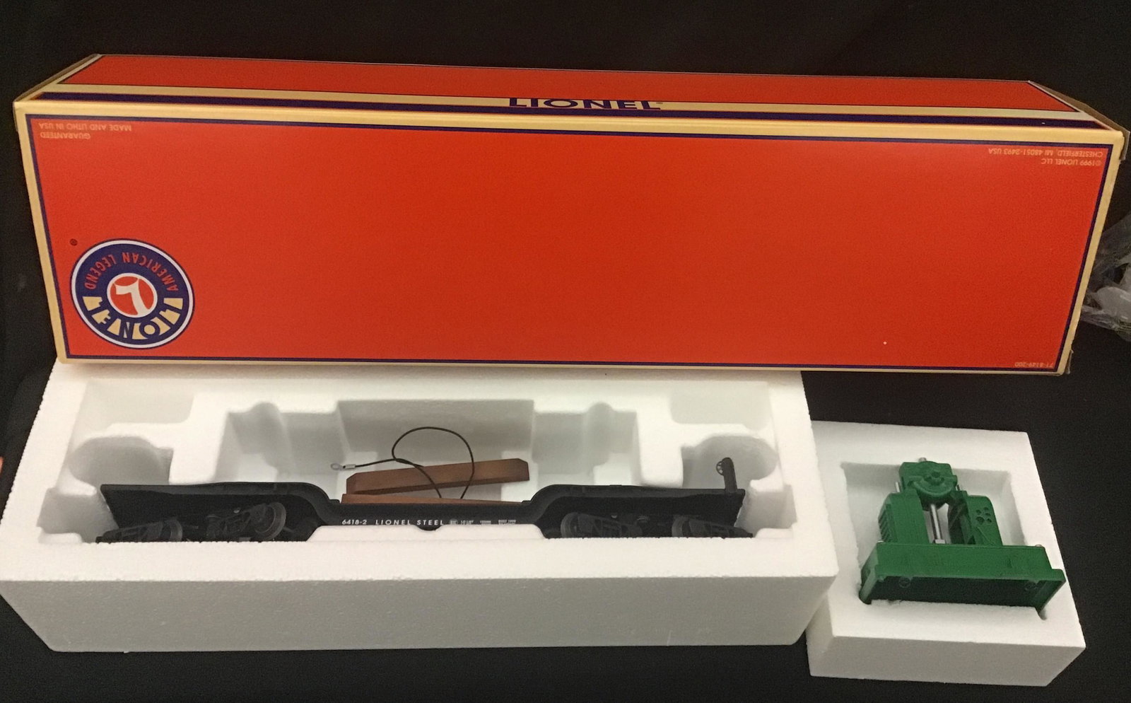 Lionel O Scale Depressed Center FlatCar with Back Shop 6418-2 6-36900 Open Box: Shop 6418-2 6-36900 Open Box