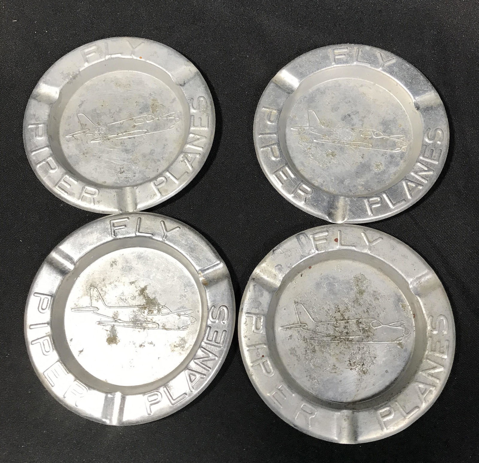 Fly PIper Planes Ashtrays Aluminum (4) .: .