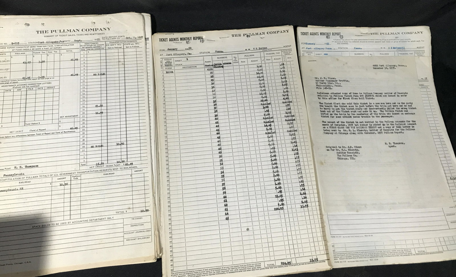 The Pullman Co. Typed Reports .: .