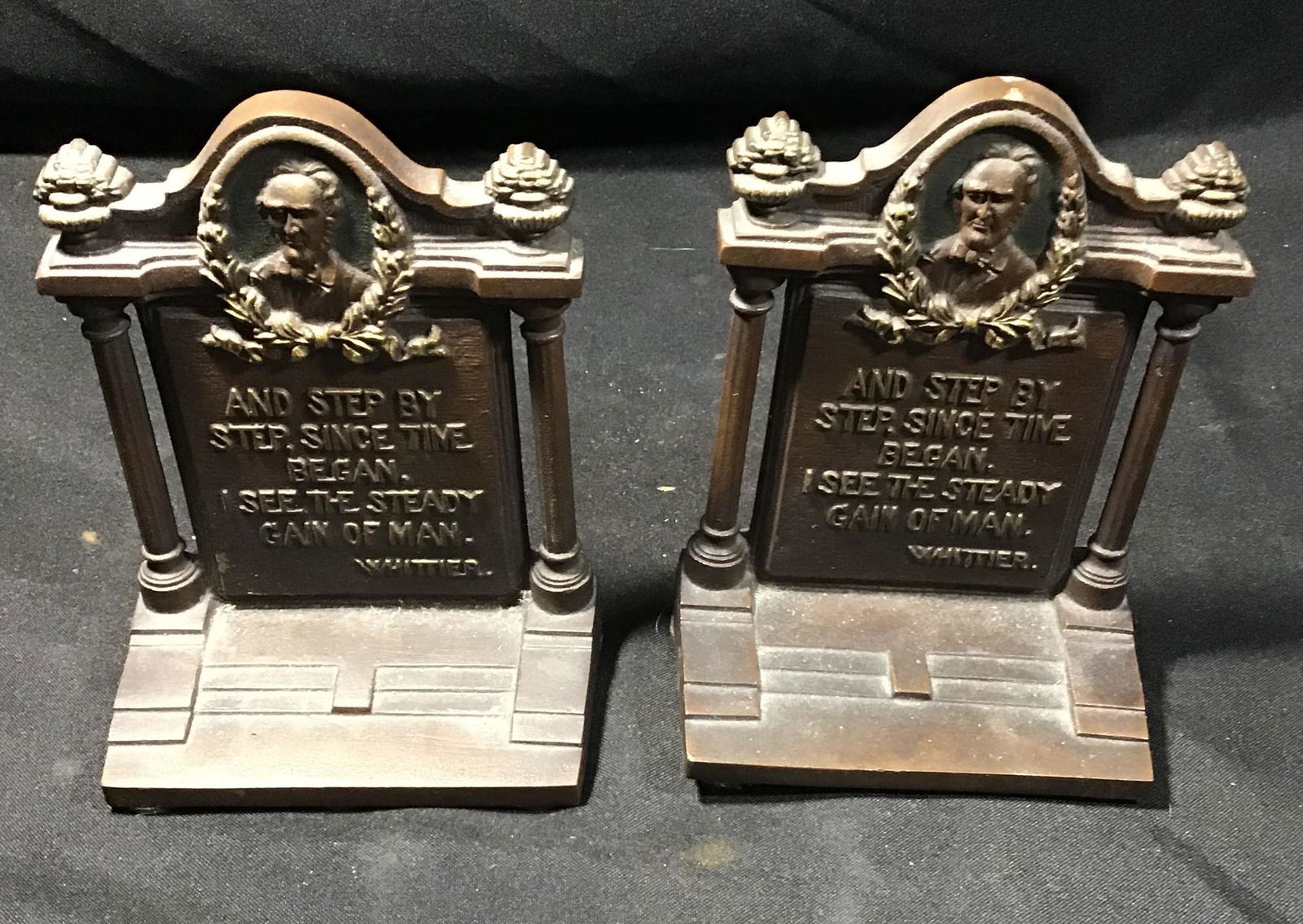 Bradley and Hubbard cast-iron bookends: .