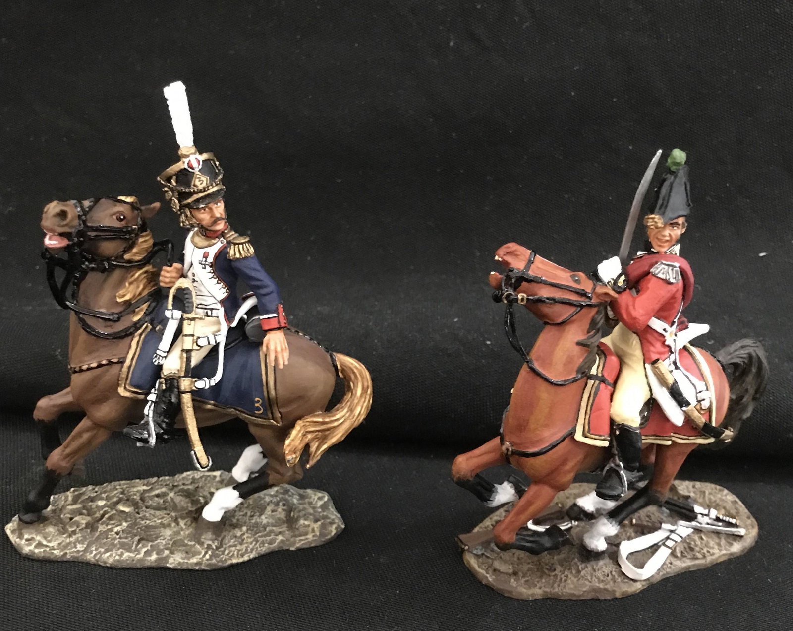 King & Country Age of Napoleon NA10 & NA15: soldiers on bucking horses