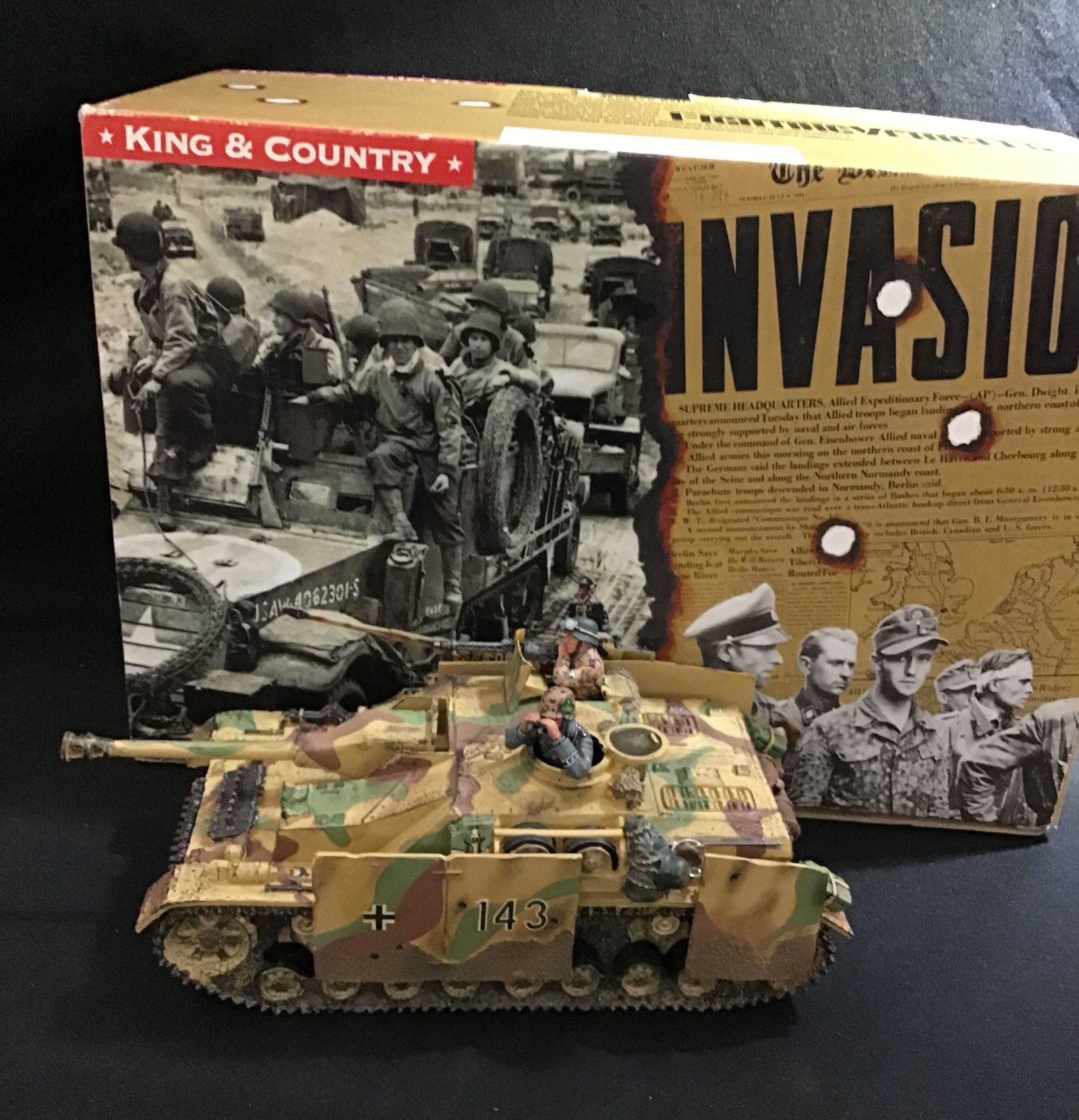 King & Country WW2 German WS47A Stug IV Destroyer: WW2 German Stug IV Tank Destroyer Assault Gun w/ Figures