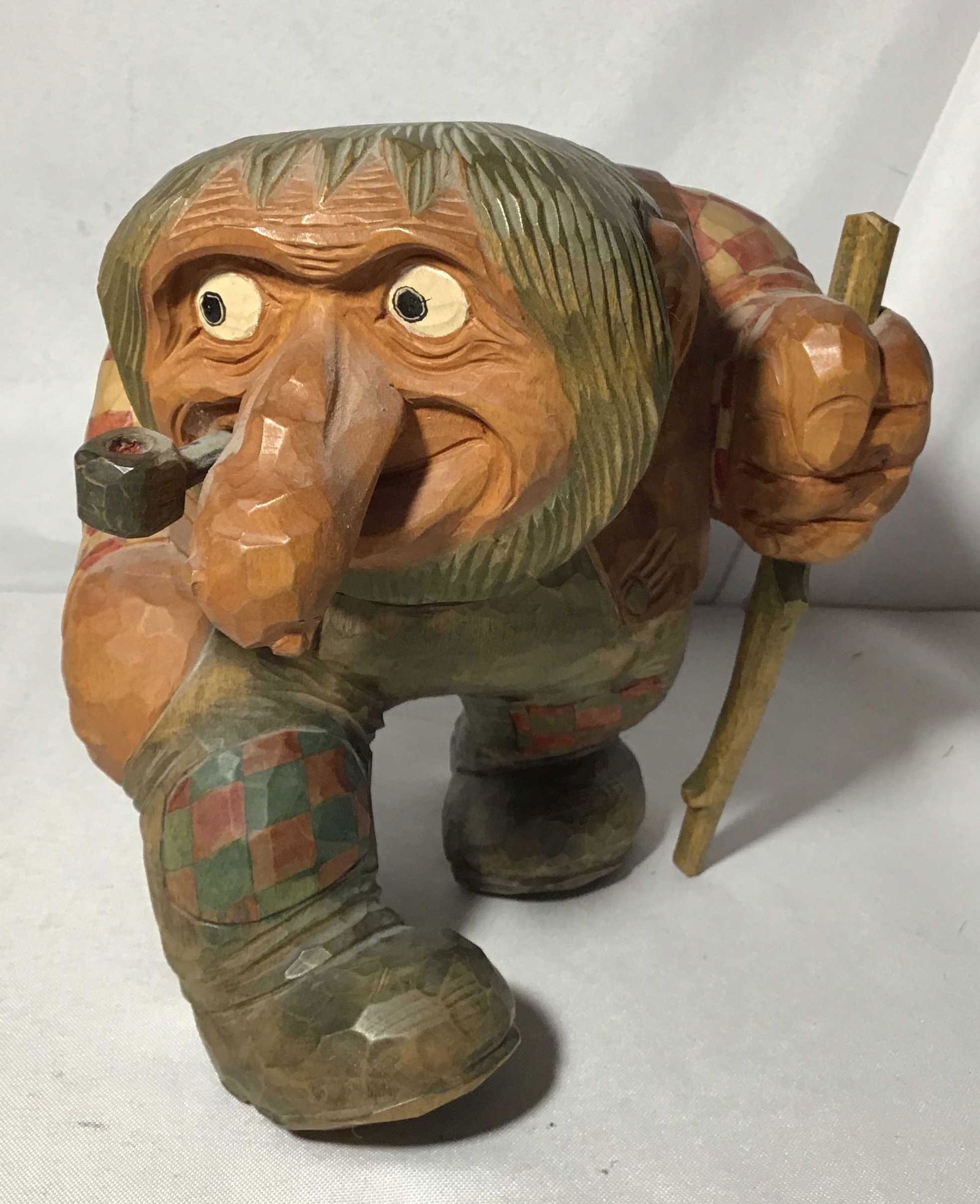 Pedestal Troll Made in Norway Heightis 8 inches Is it inches tall with is 8 inches tall hand, carved (1 of 4)