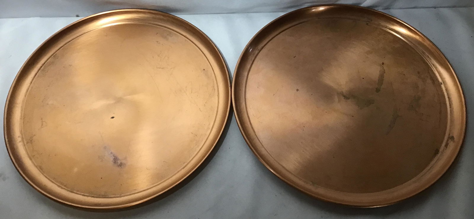 Two Copper Serving Trays, 15 inches Accross (1 of 6)