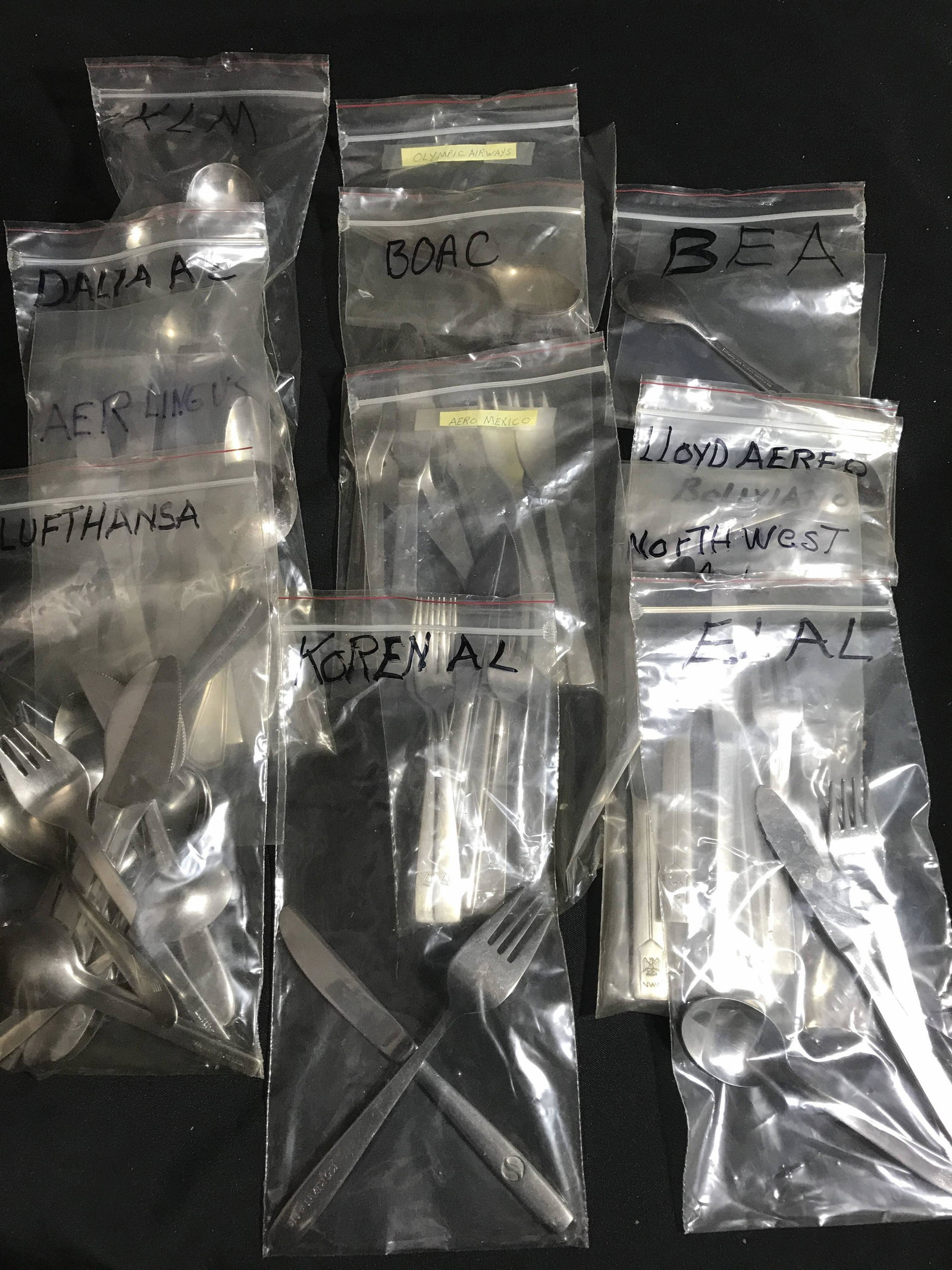 Airlines Cutlery 50+ pieces From various Airlines including Delta loft, Danza Northwest airlines, (1 of 1)