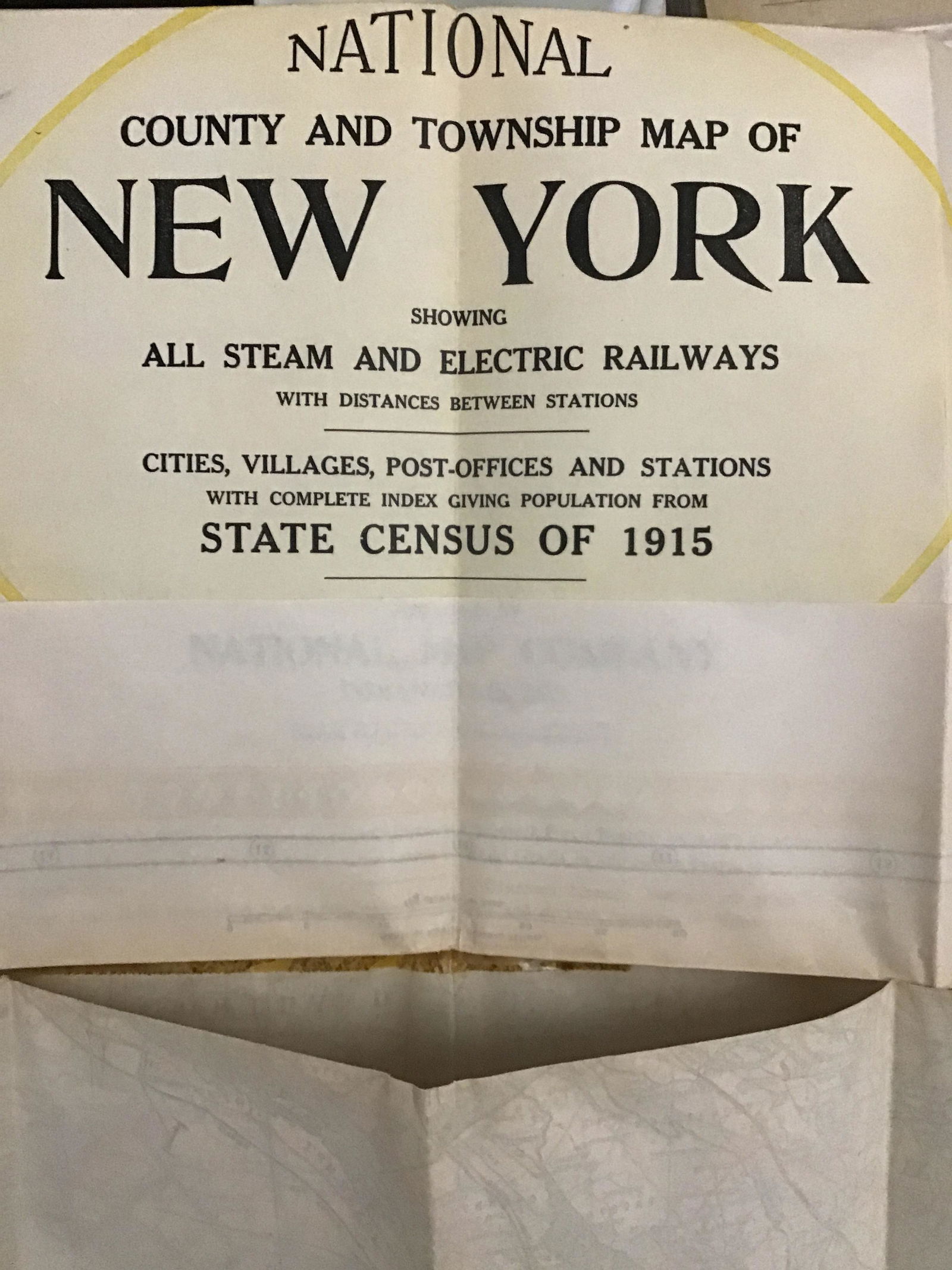 Vintage National New York 1915 Map All steam and electric railways booklet (1 of 4)
