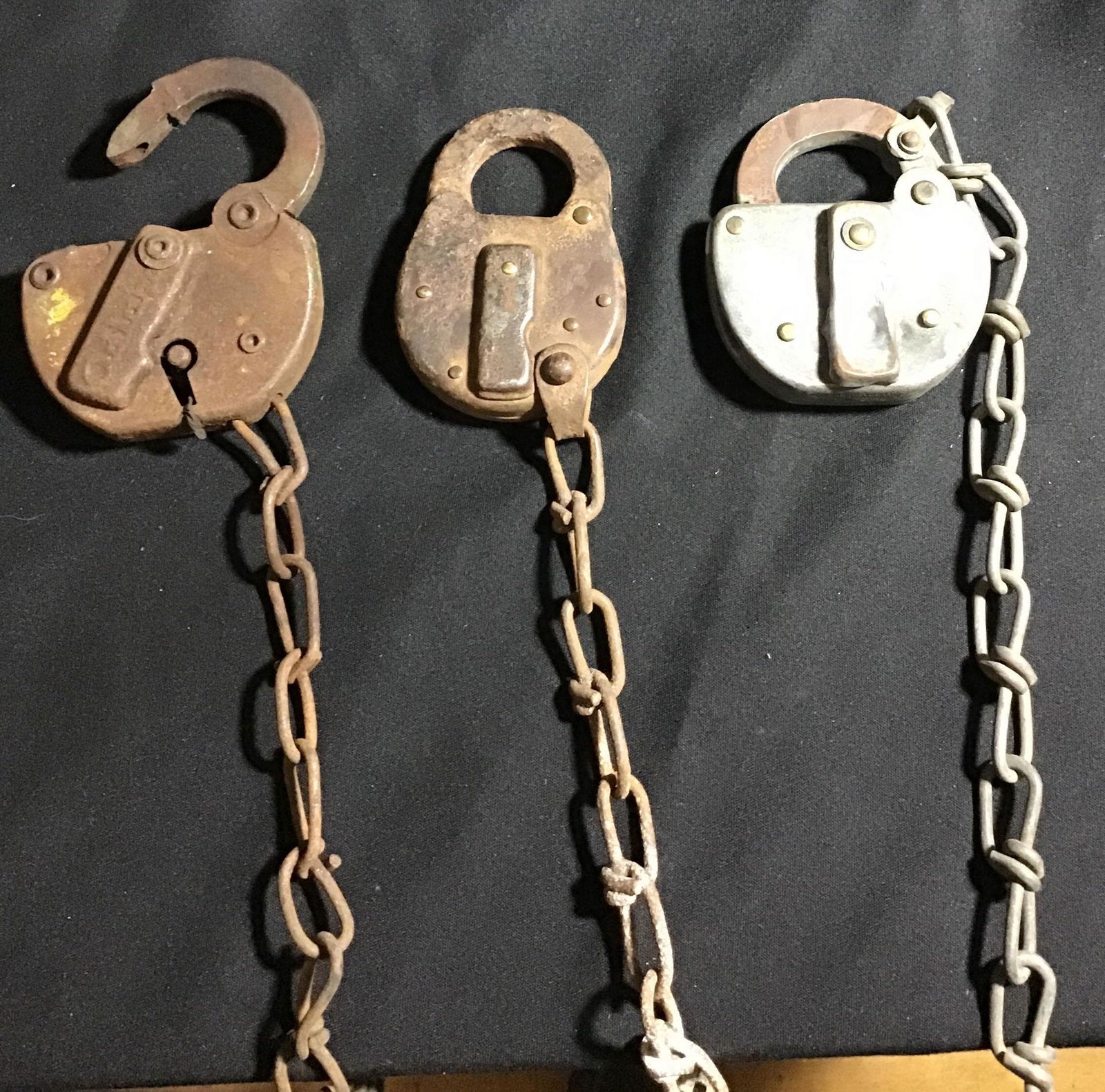 Railroad Padlocks (3) No keys (1 of 4)