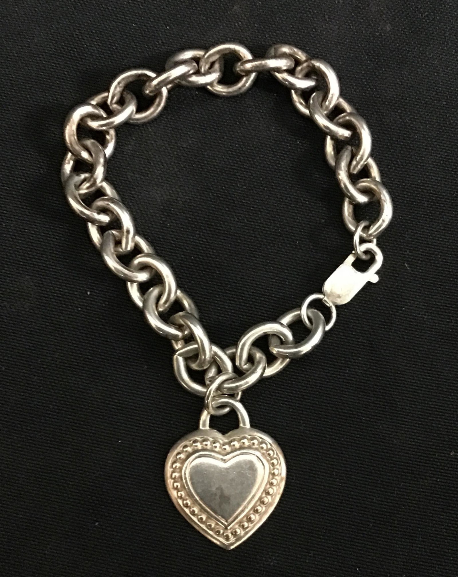 Judith Ripka 925 Heart Shaped Charm Bracelet: .