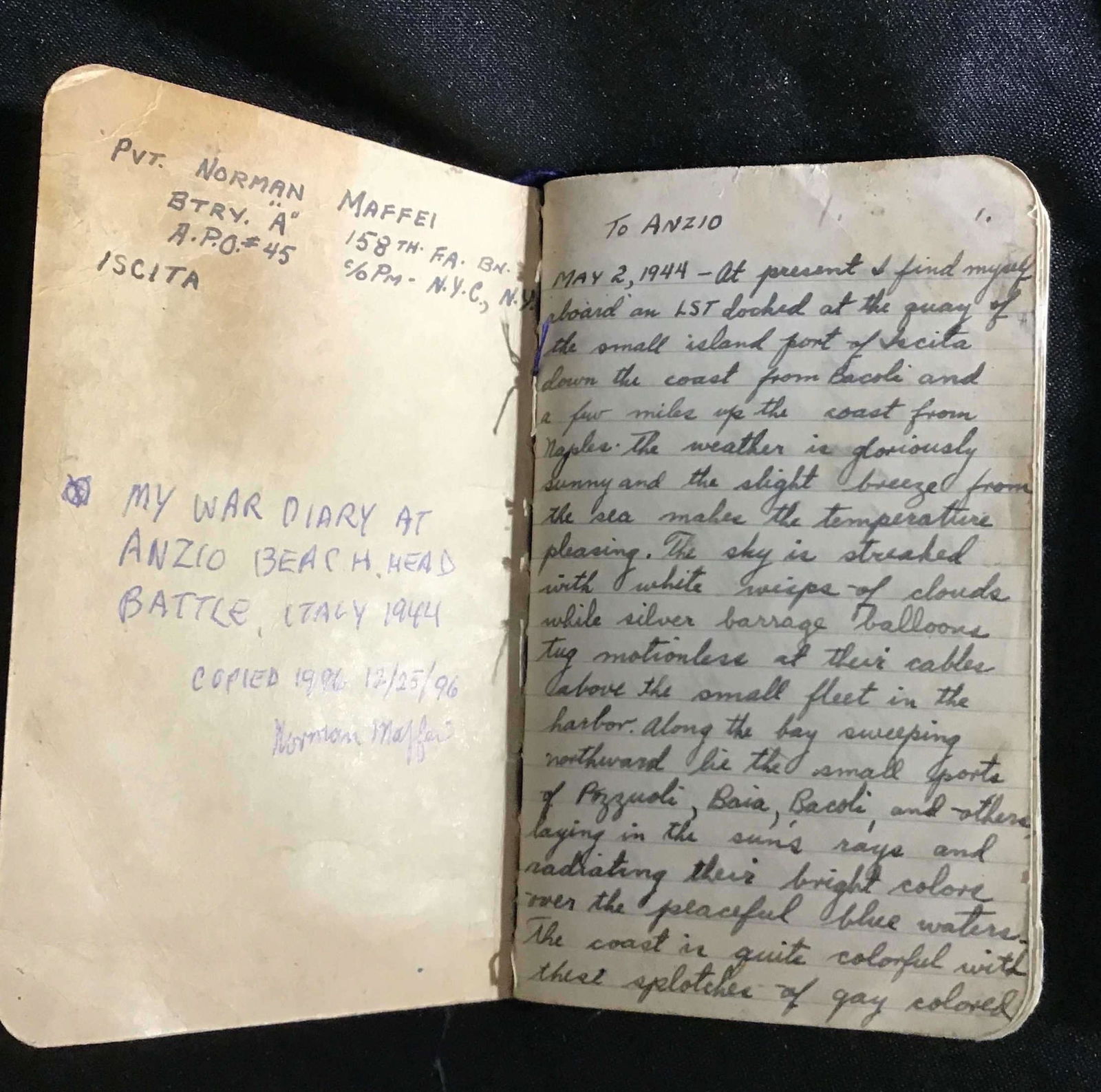 3 Diaries of Private Norman MAFFEI, Battery A (1 of 6)