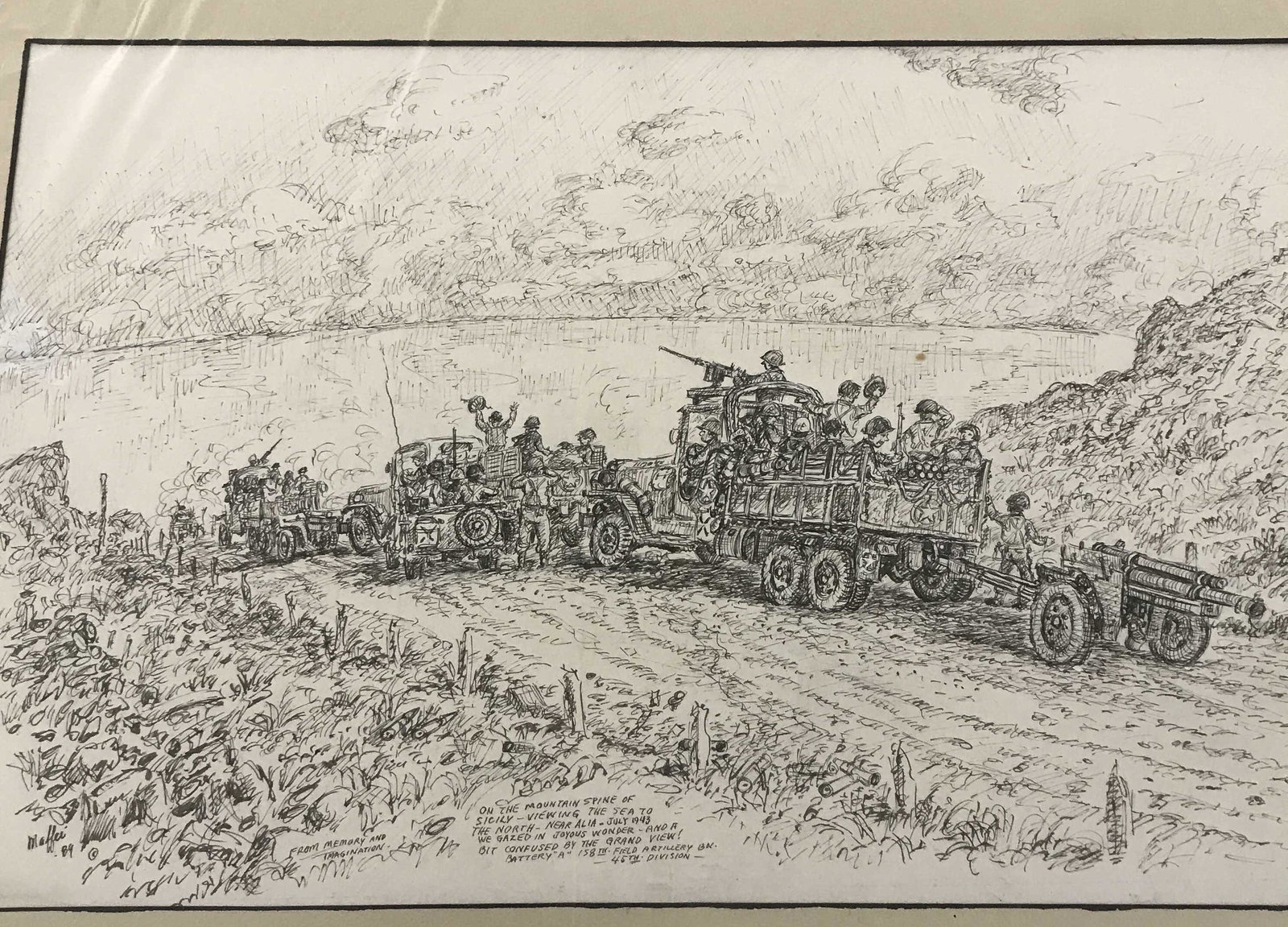 MAFFEI Drawing July 1943 On the Mountain Side of (1 of 2)