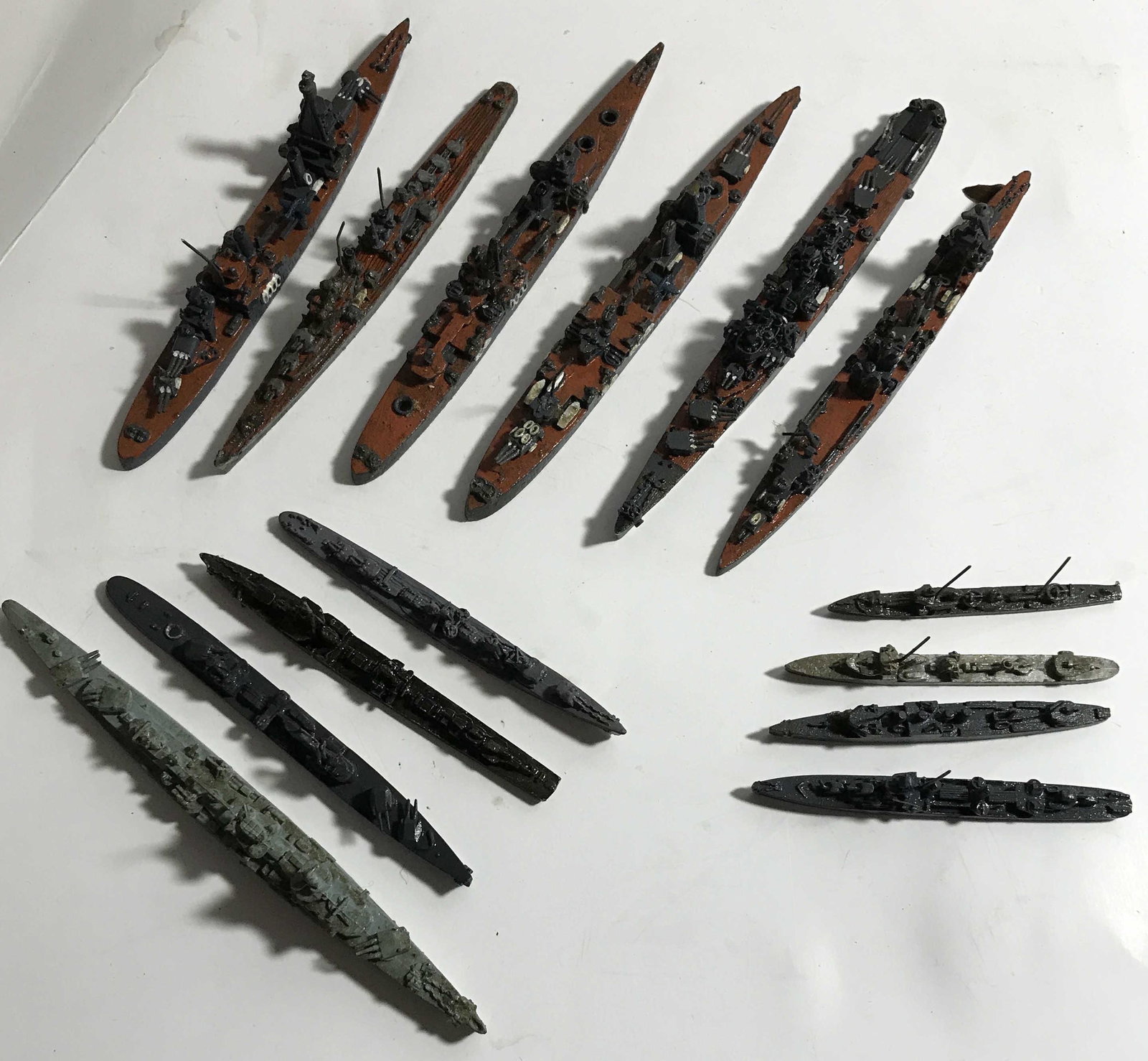Lead Naval Ships (14) Rang in size from 6" to 3": Rang in size from 6" to 3"