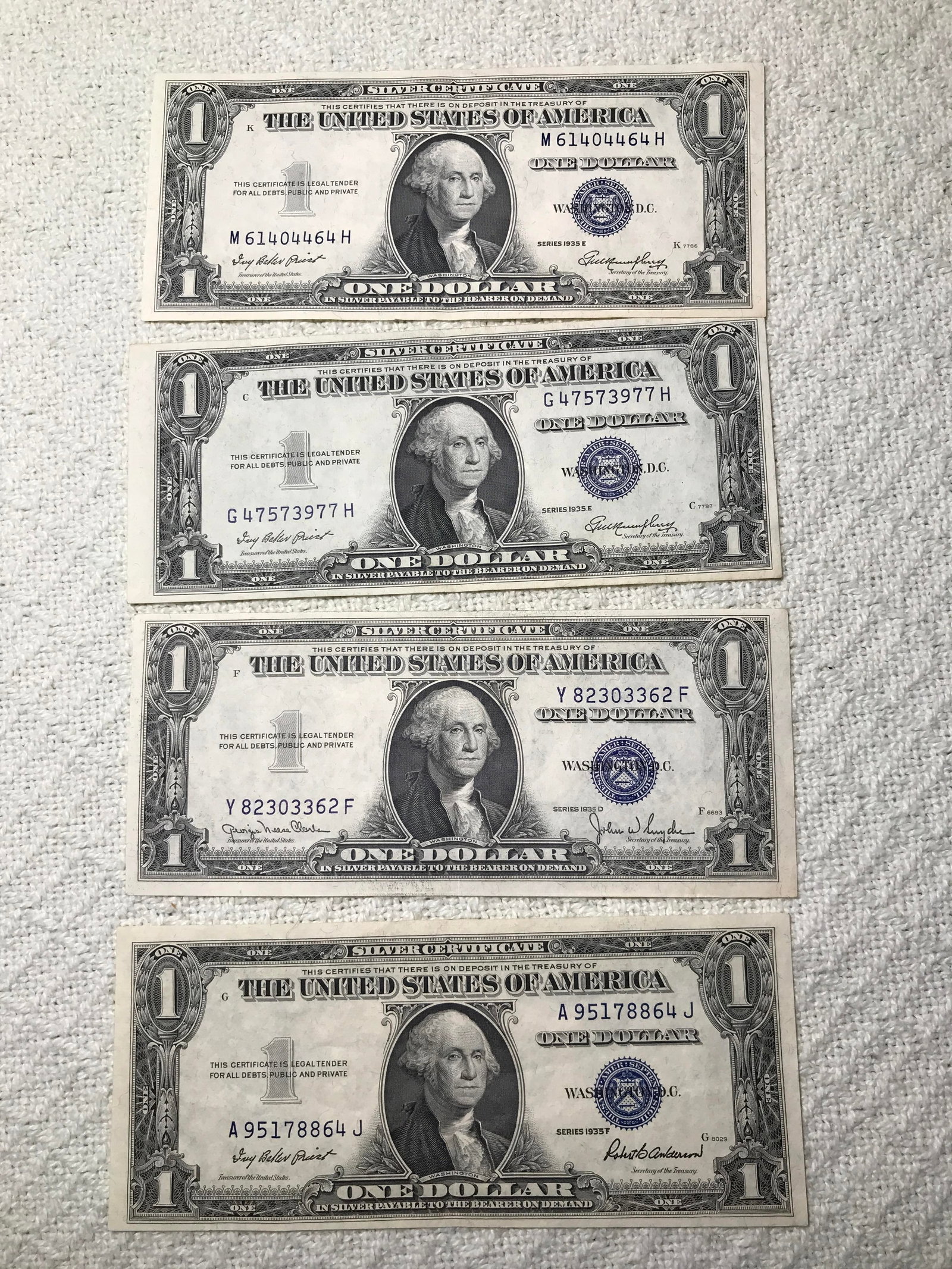 1935 $1 Notes (4): .
