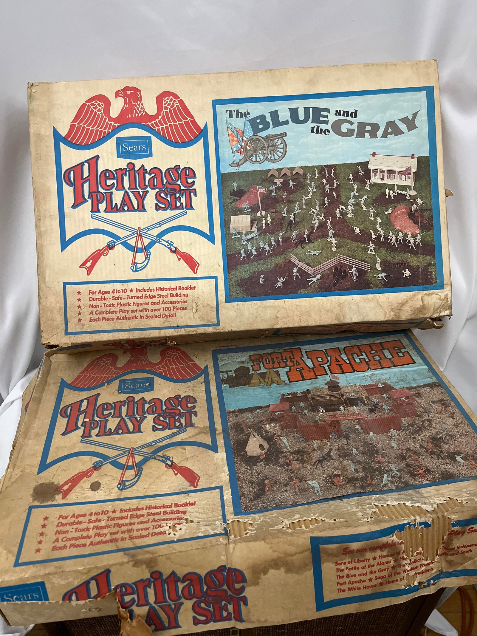 Heritage Play Sets (2): Fort Apache & The Blue & the Gray. Includes only what is pictured.