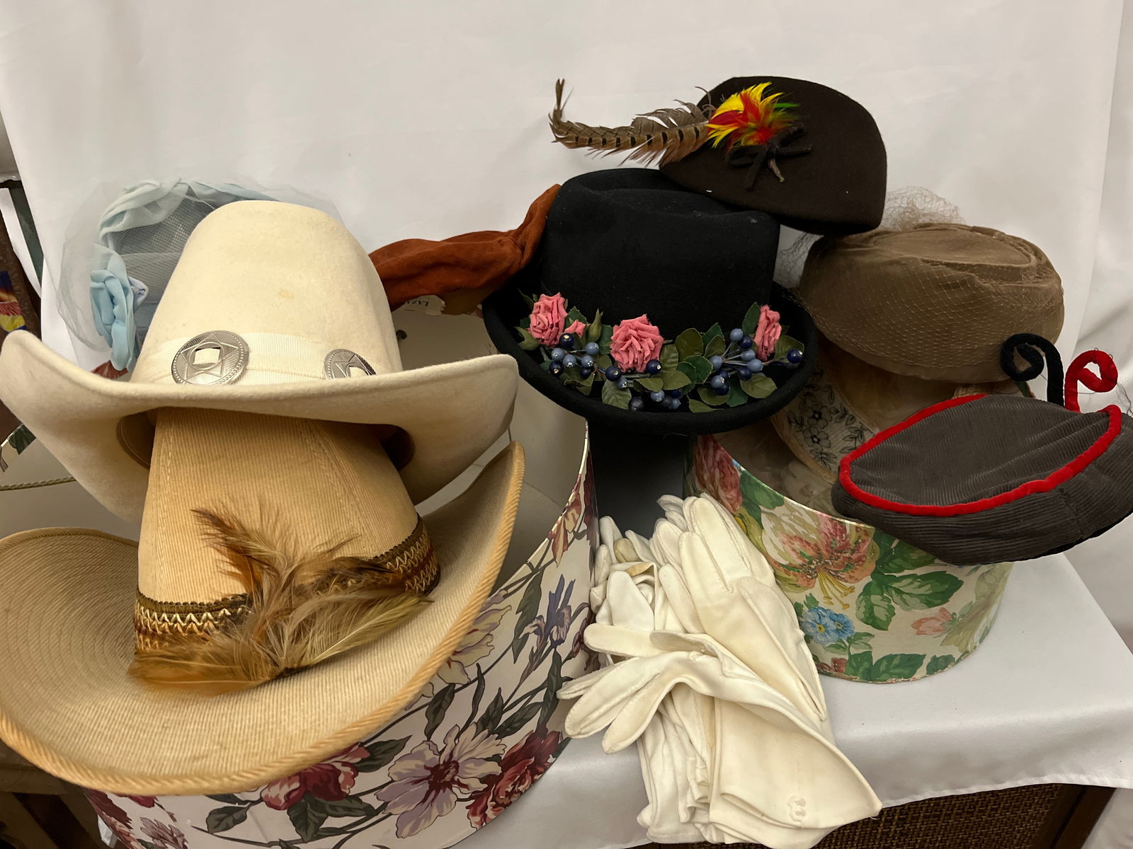 Large Hat & Glove Collection w/ Hat Boxes (1 of 10)