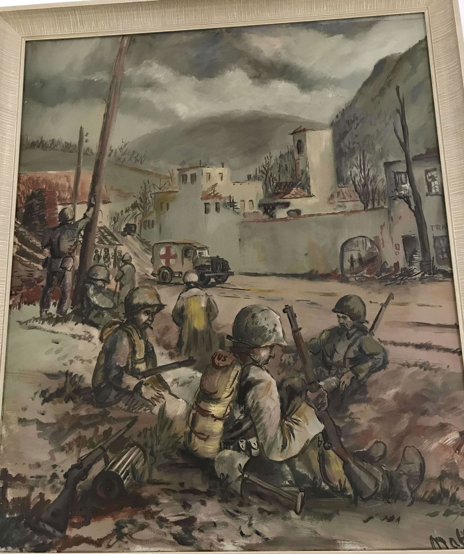 MAFFEI Oil on Canvass Infantry & Med Assistance (1 of 8)